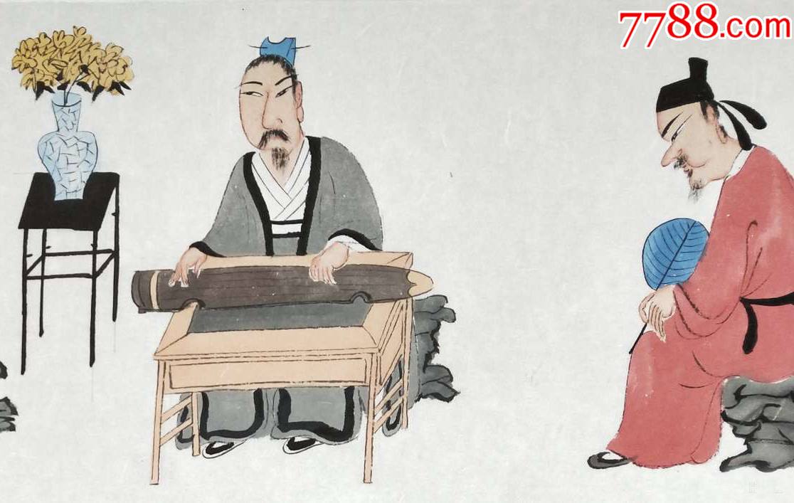 【保真】李彦杰,河北画家,河北省美术家协会会员人物画9《宋徽宗听琴