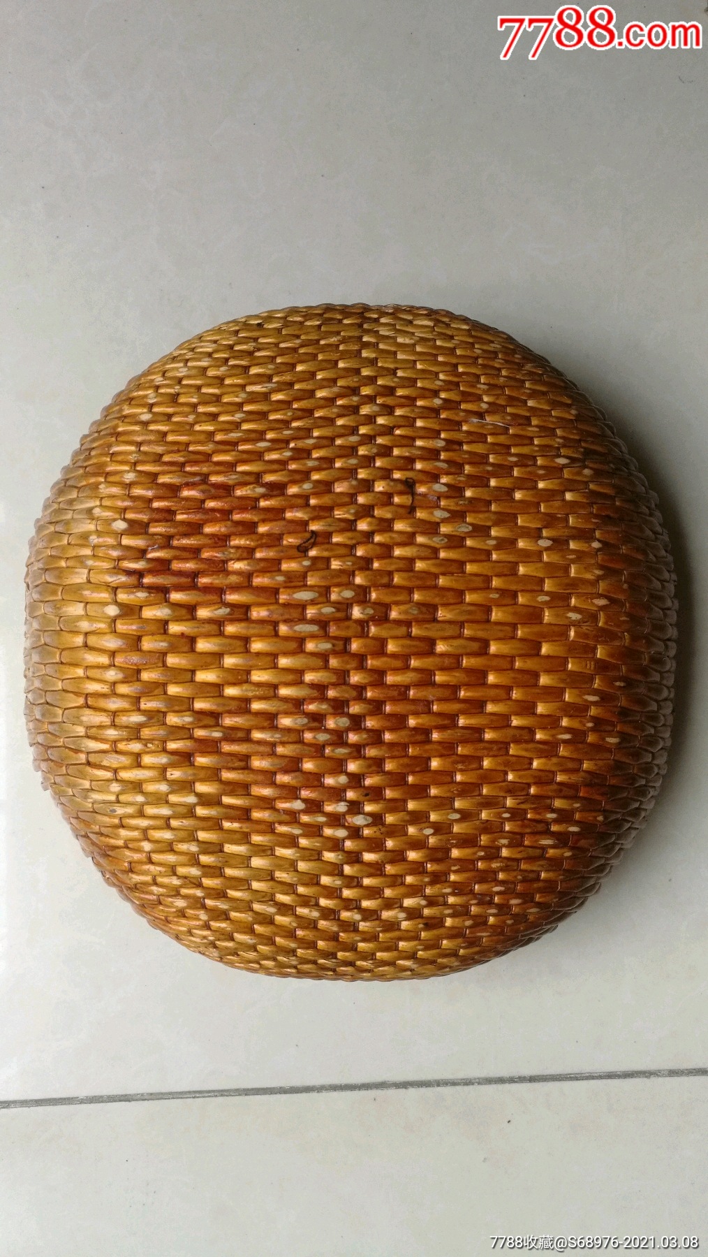 民俗收藏,年代戏影视道具,老的针线笸箩,八角形,包浆自然,结实耐用