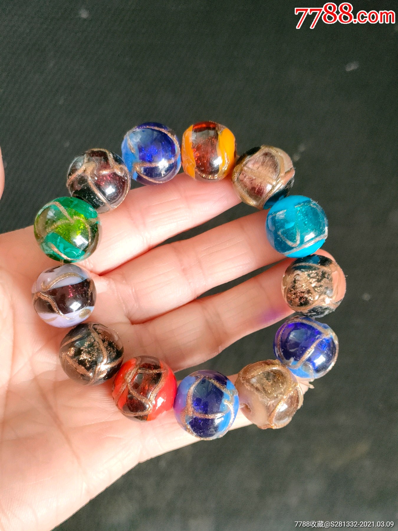 老套料琉璃珠子一串