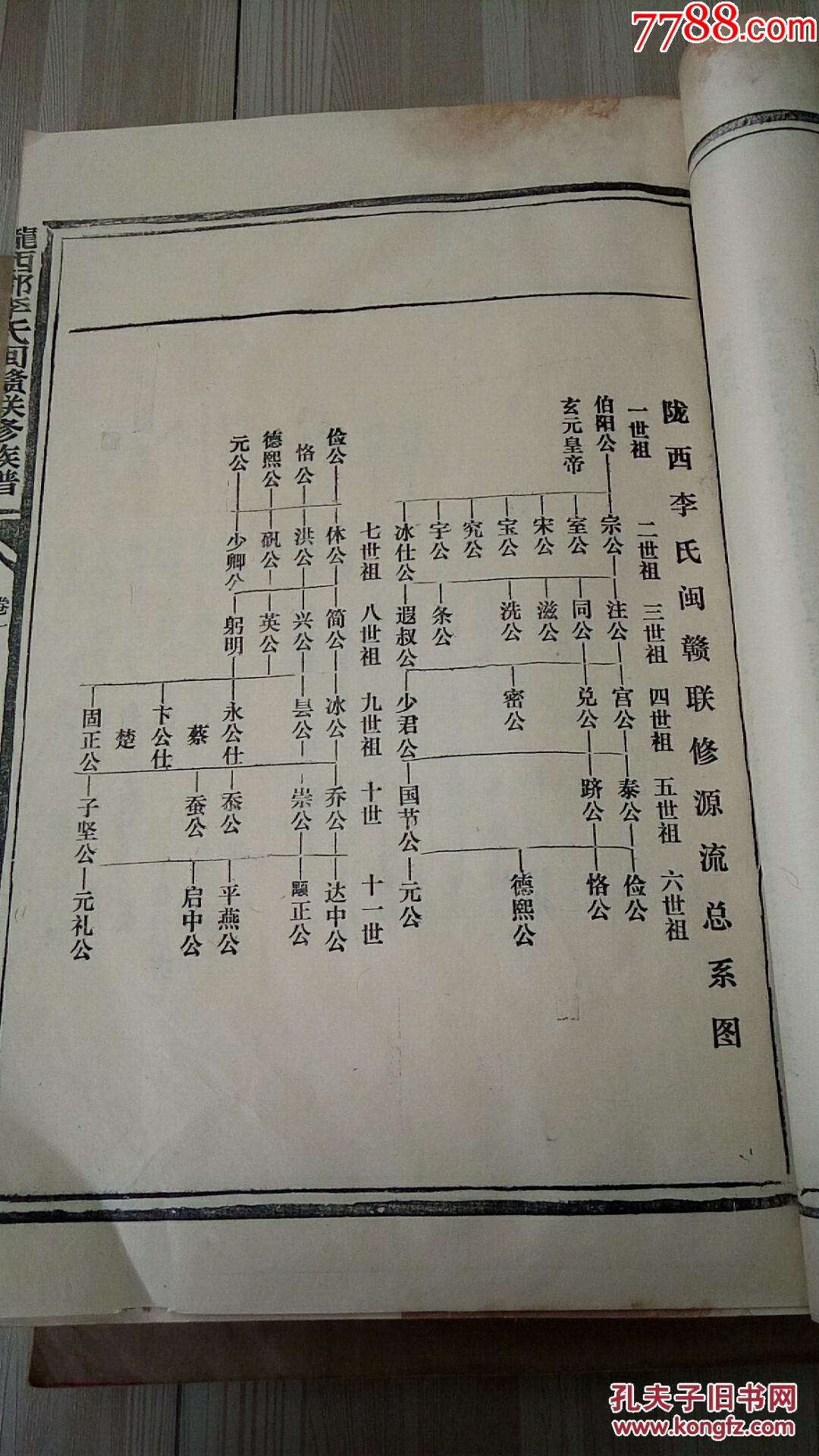 578唐朝李世民皇帝后裔族谱,特大三厚册全,李氏家族从唐朝到1990年