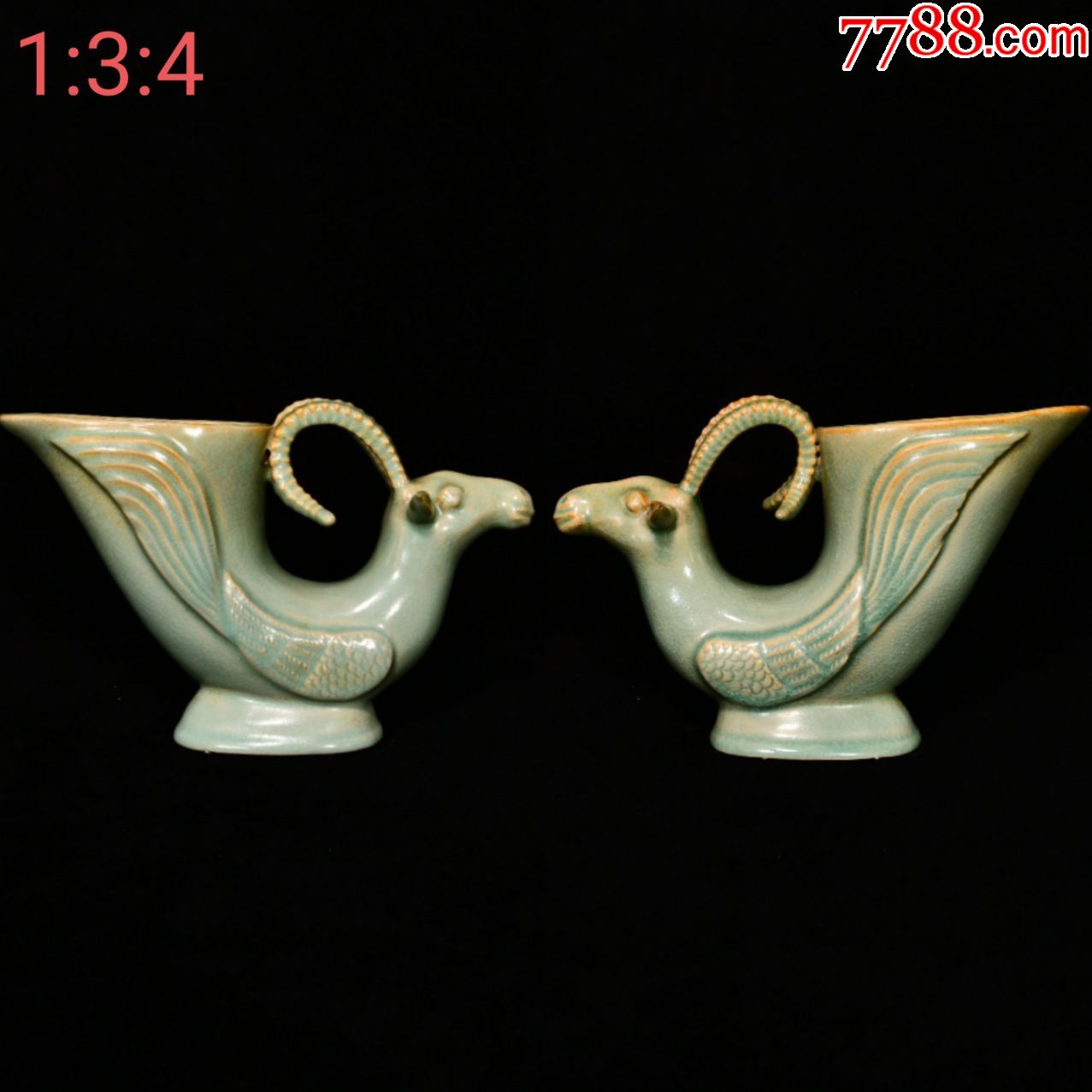 汝窑系【羊角杯】(现代工艺品)