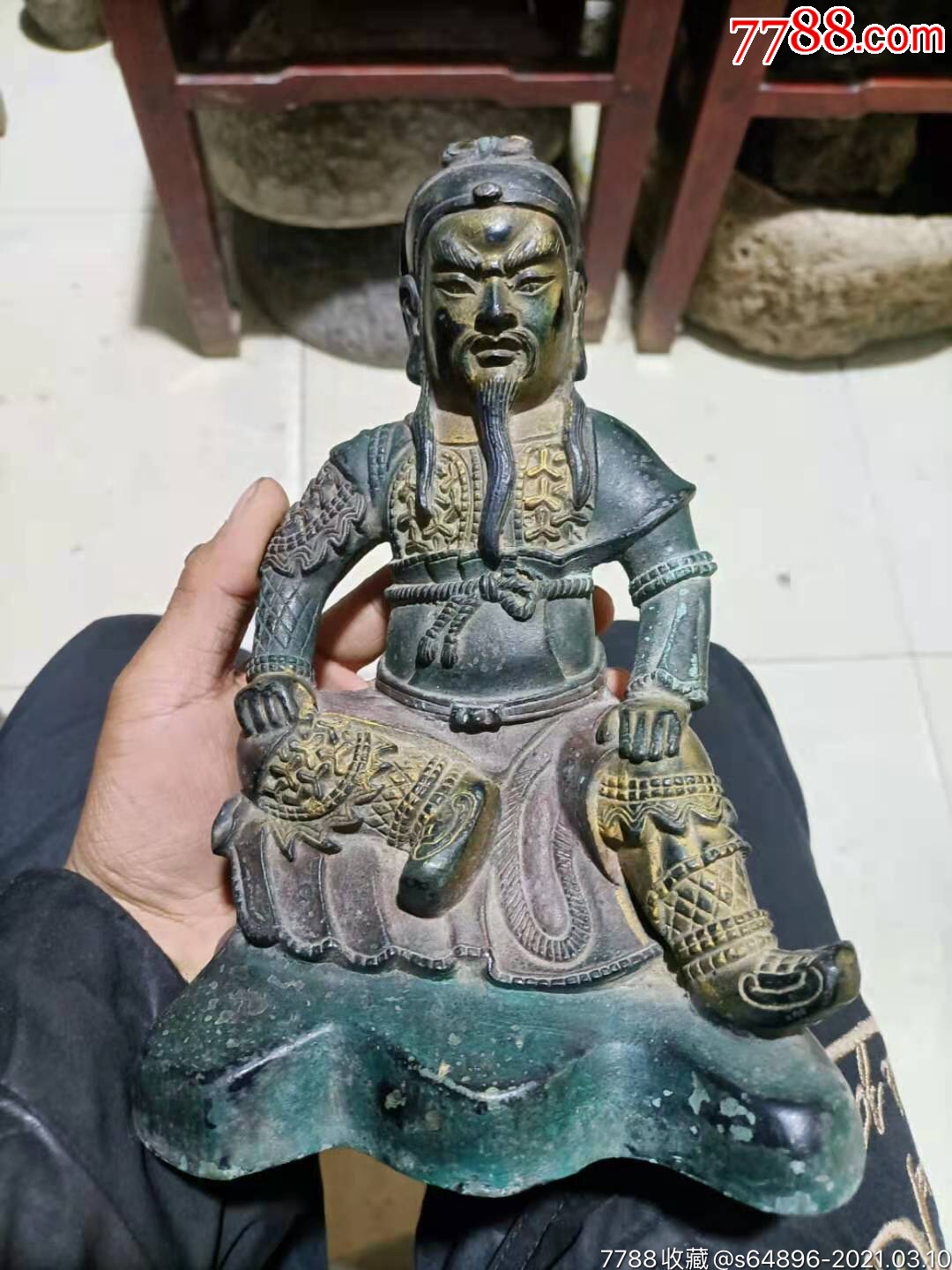 清代老关公铜佛像