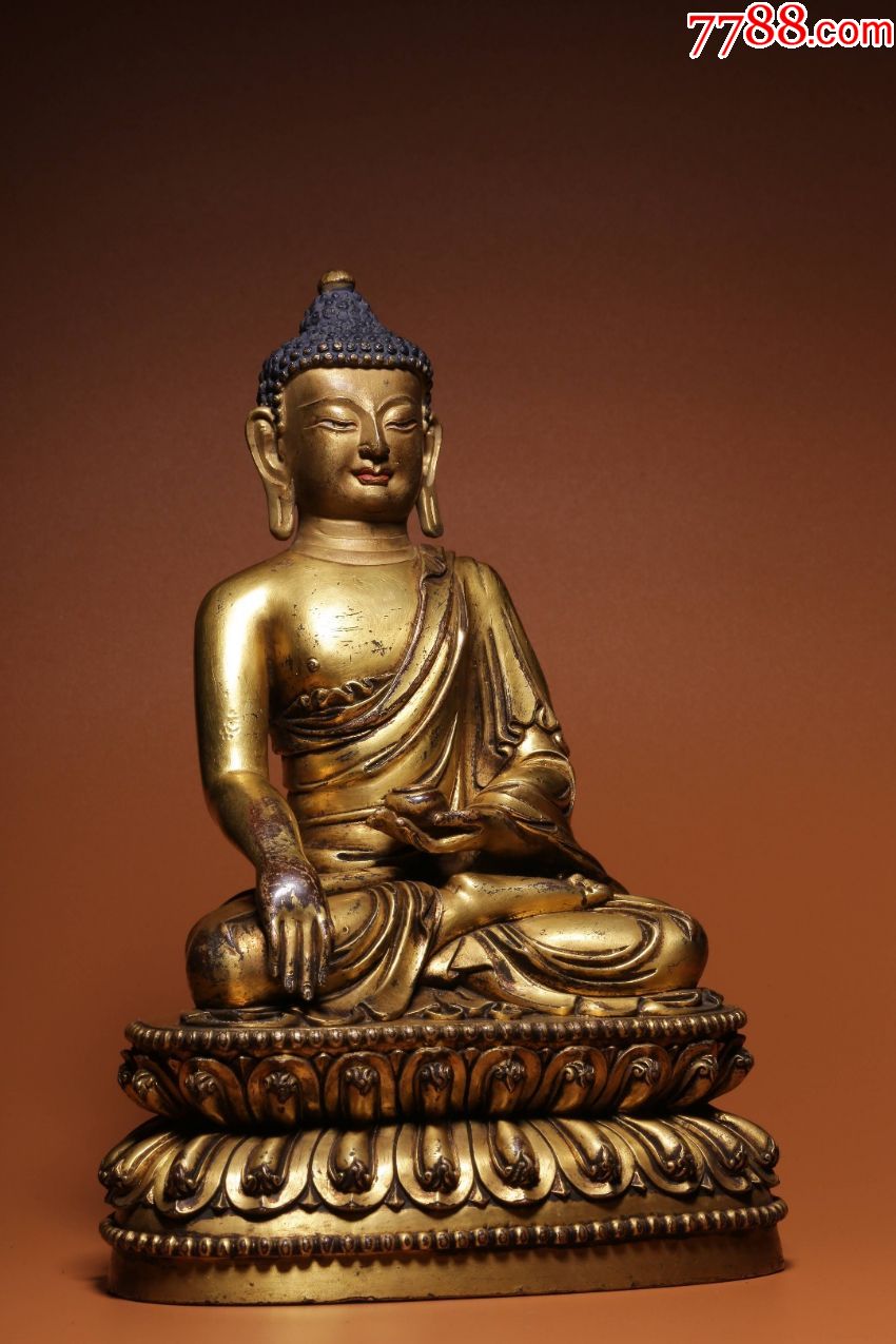 清铜鎏金释迦牟尼坐像_佛像/造像_第6张_7788老玩具收藏