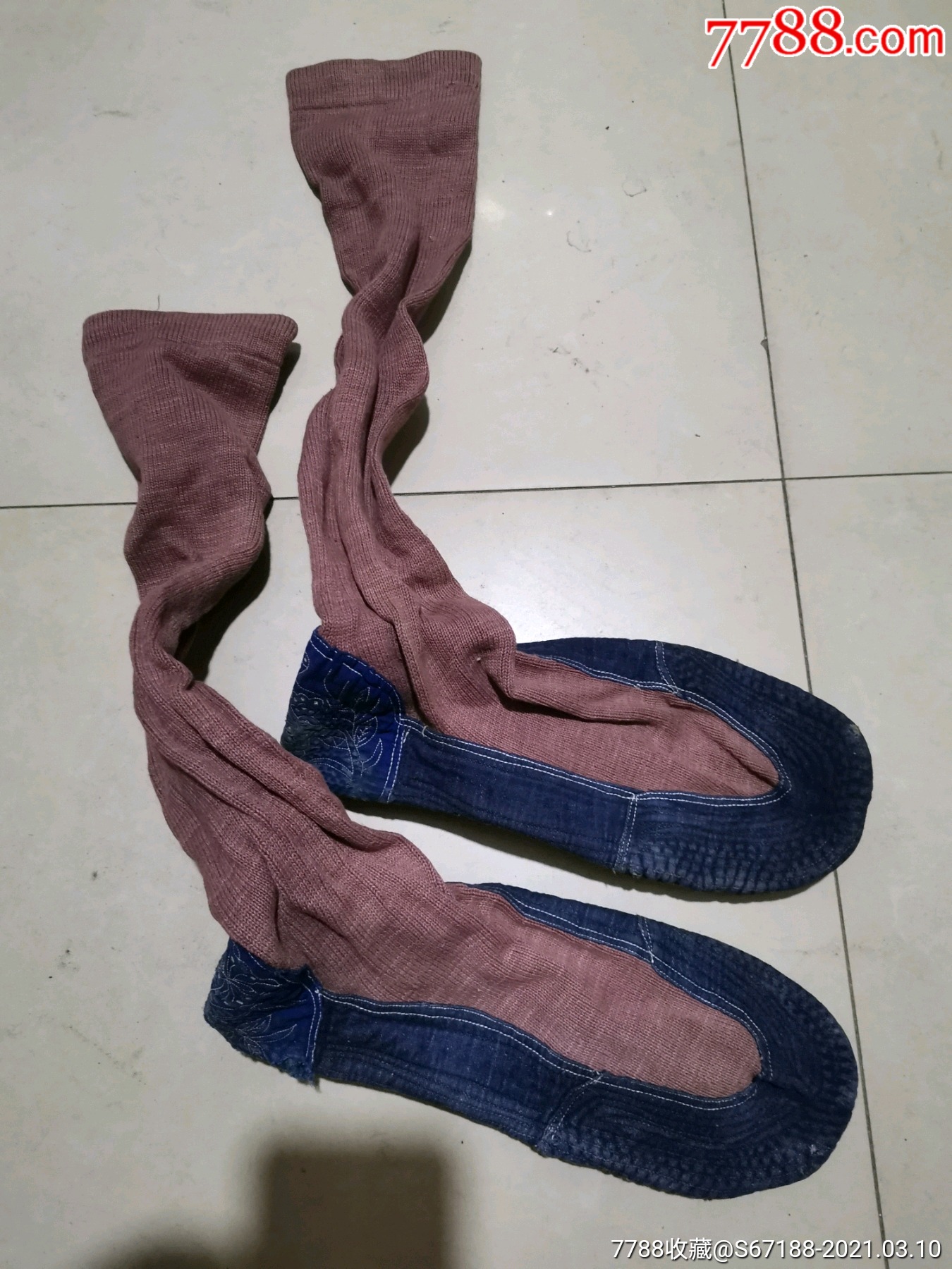 民国稀少的纯手工长筒袜子