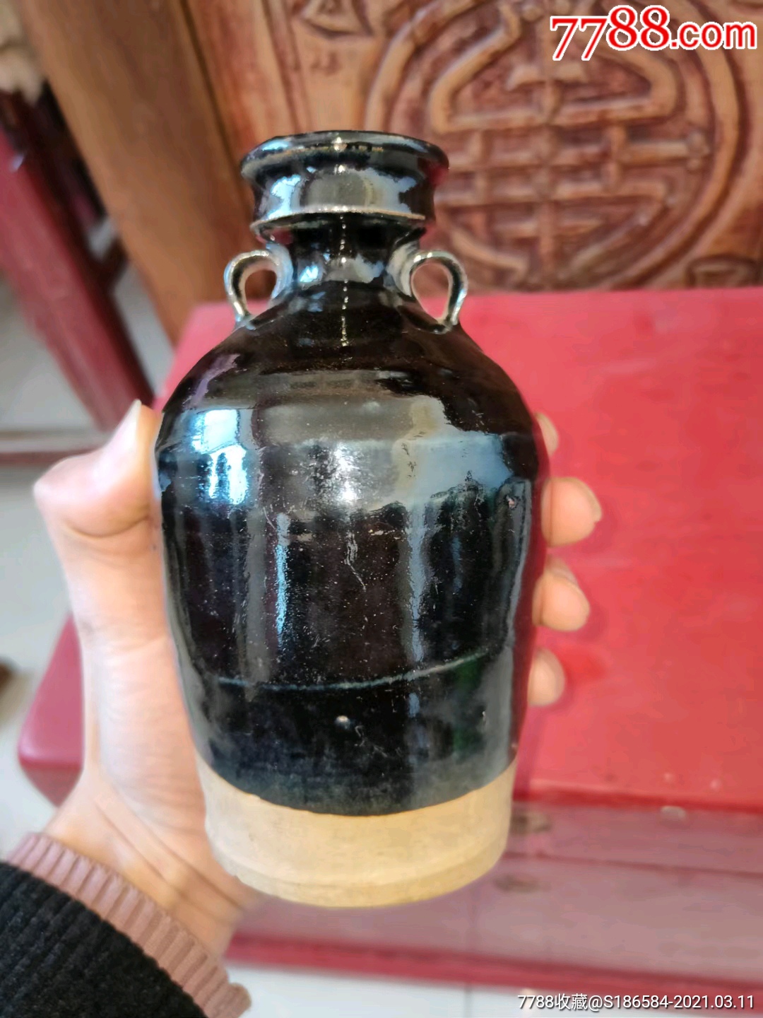 明清双耳小酒瓶