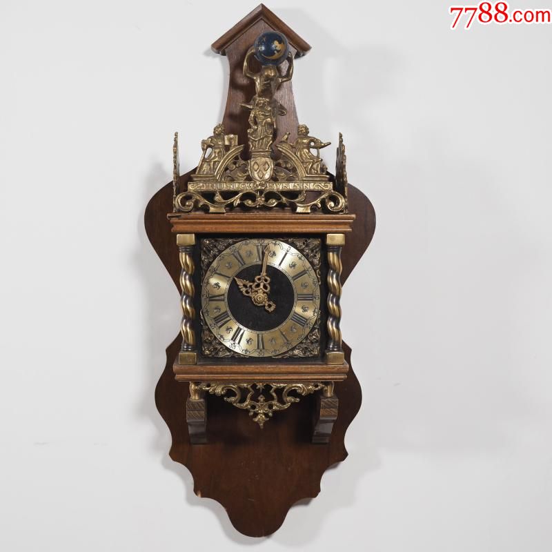 1950年代西洋古董荷兰机械钟表挂钟重力钟拉链钟大摆钟敲铃老物件