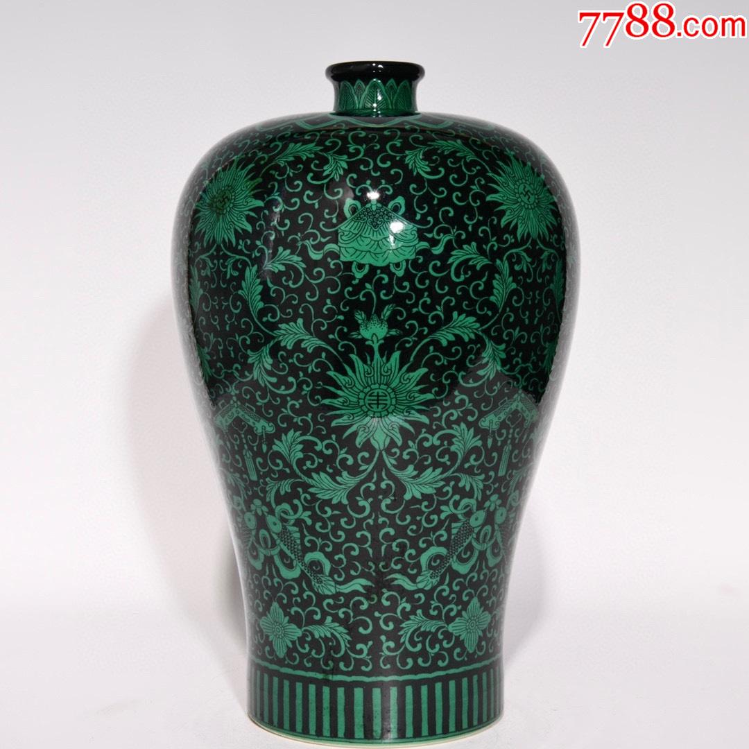 康熙素三彩花卉纹梅瓶高295直径18现代工艺品