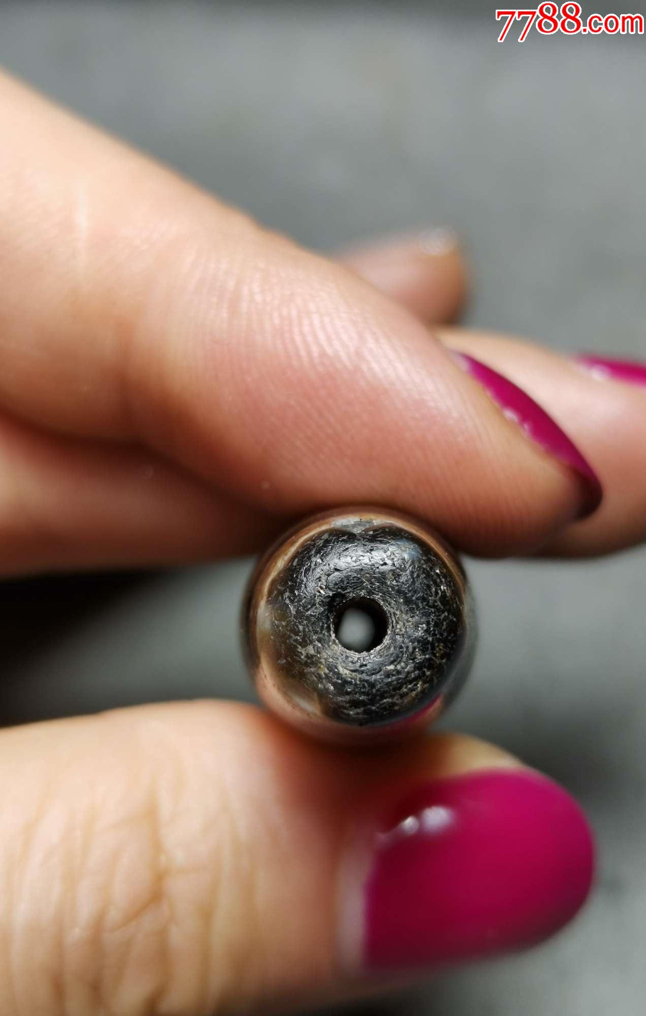 4733藏传牙黄九眼老天珠-天珠-7788收藏