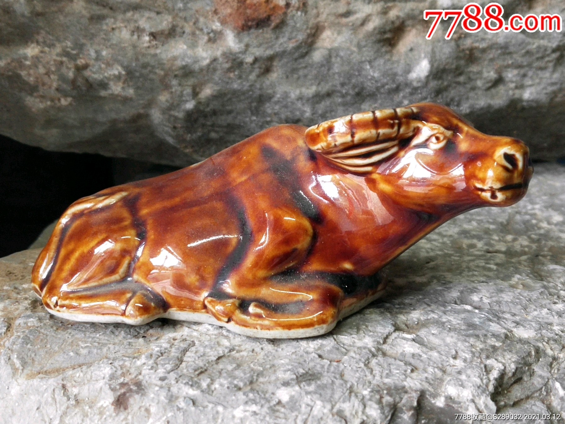 牛摆件_黄釉瓷_图片收藏_回收价格_7788相机收藏