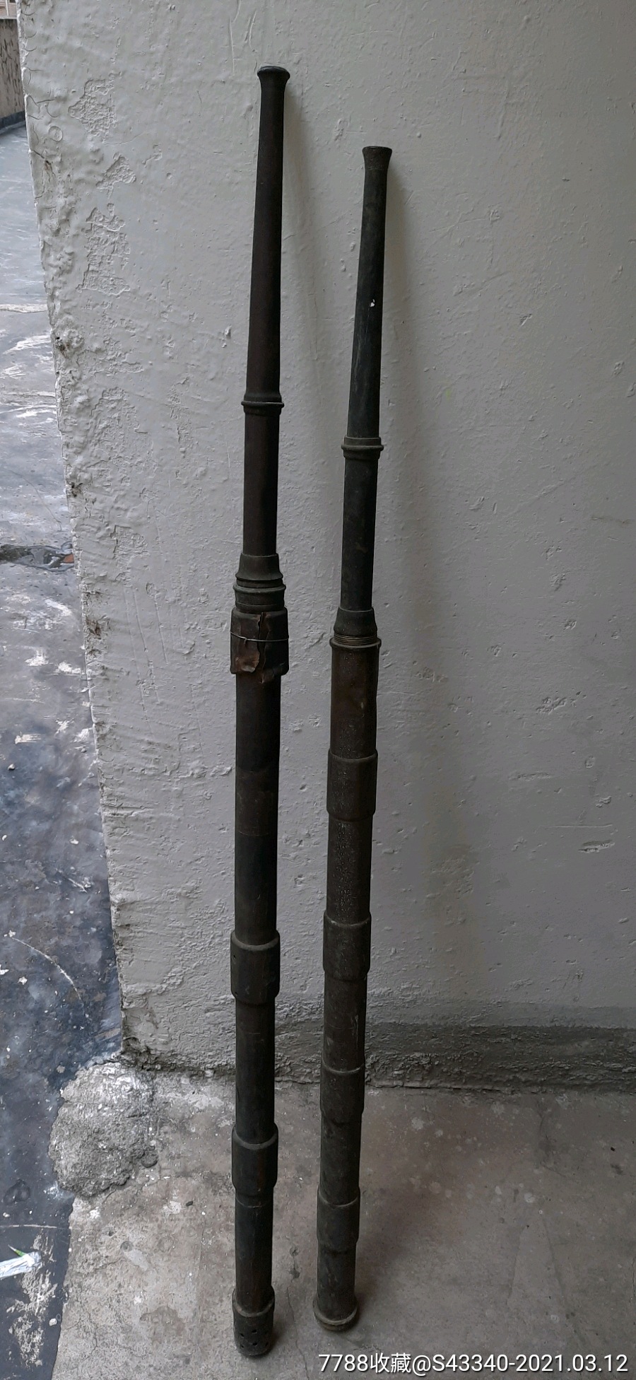 清代铜水枪2只,铜消防水枪水龙2只(实拍包老,按图发货)