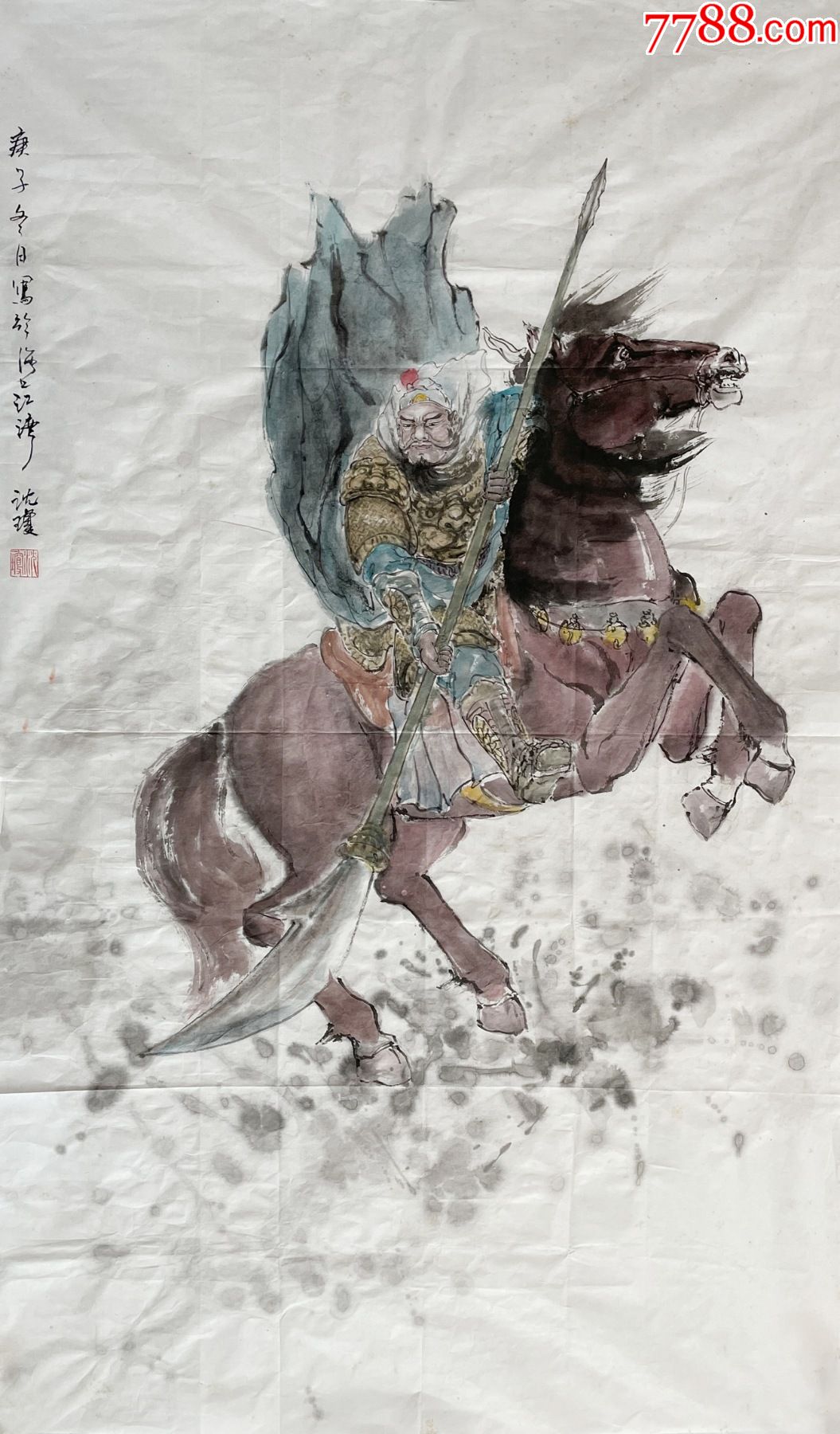 人物画关公千里走单骑_人物国画原作_第2张_7788瓷器