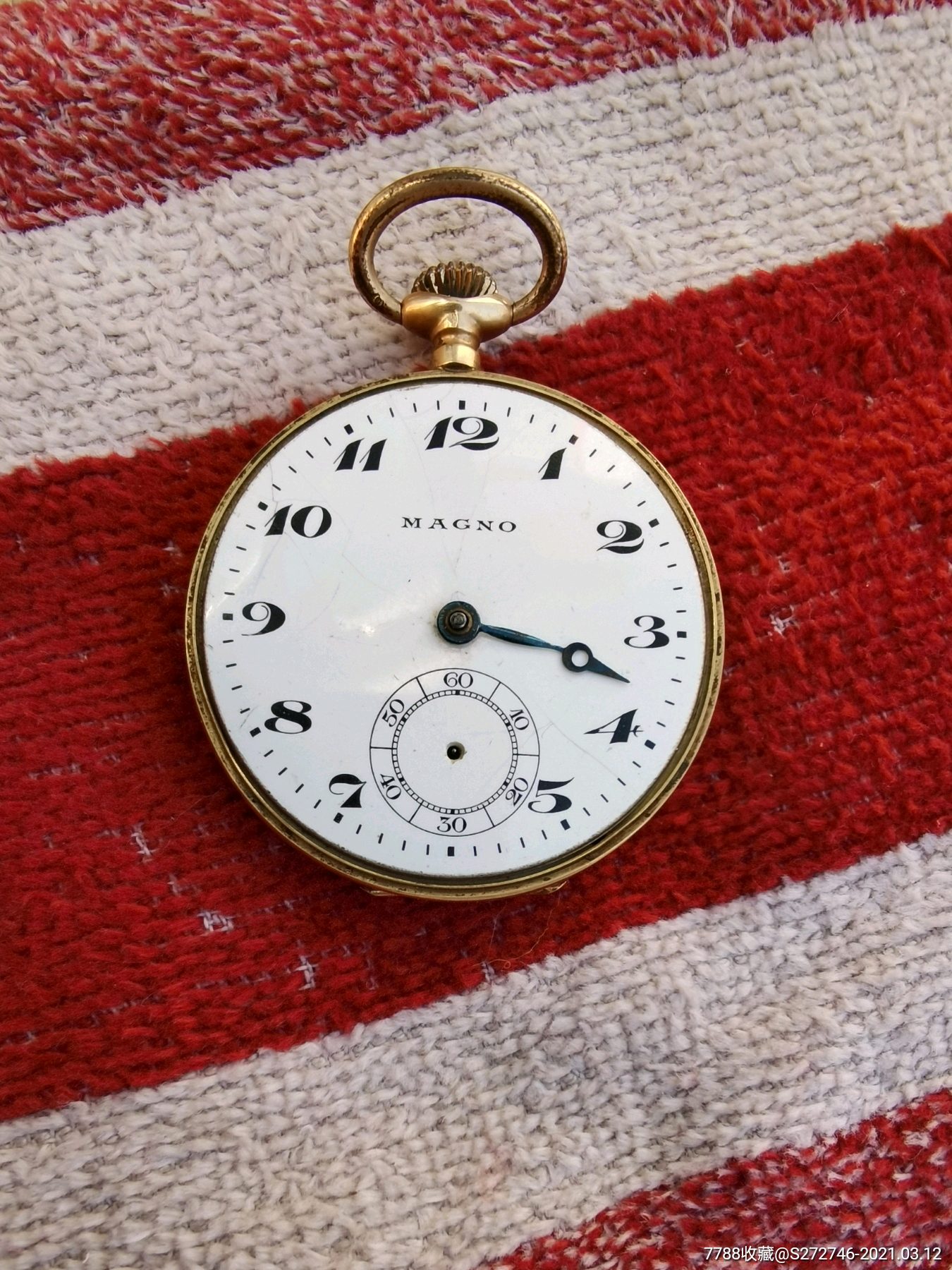 瑞士(magno或ancre)牌14k金怀表.