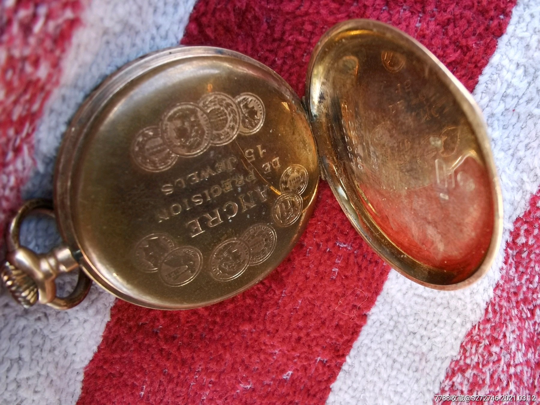 瑞士(magno或ancre)牌14k金怀表.