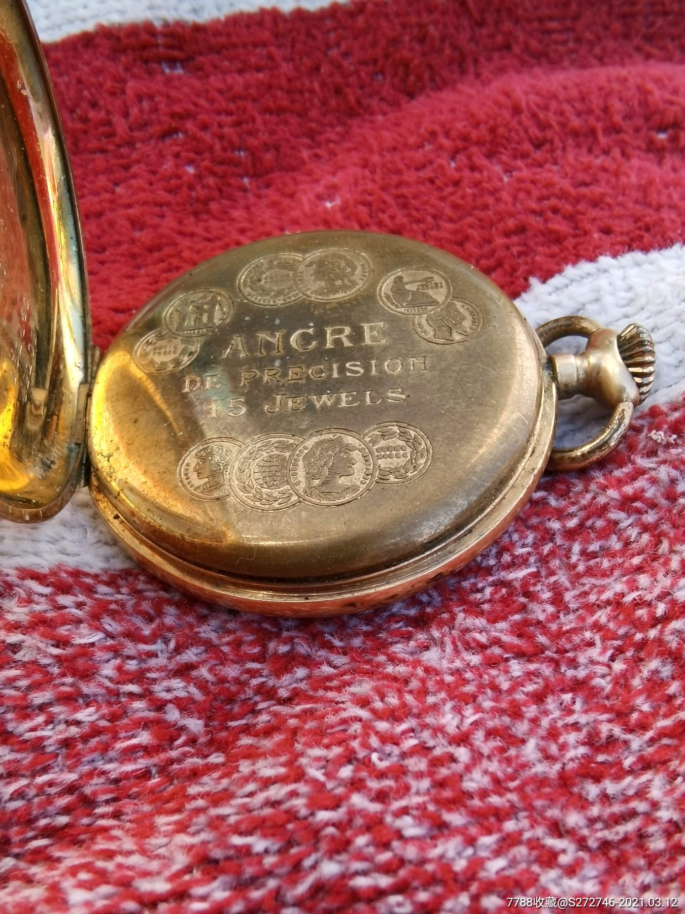 瑞士(magno或ancre)牌14k金怀表.