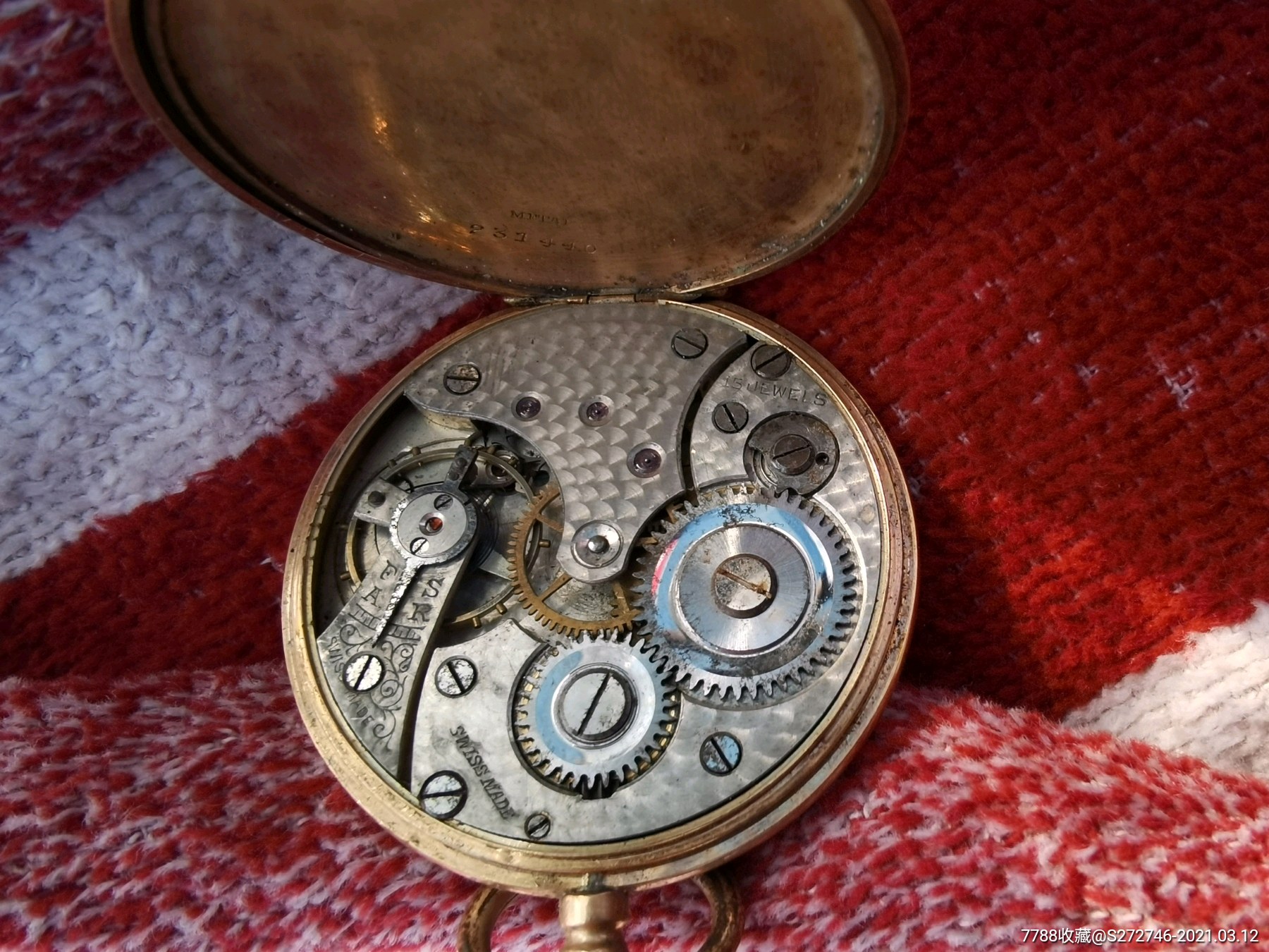 瑞士(magno或ancre)牌14k金怀表.