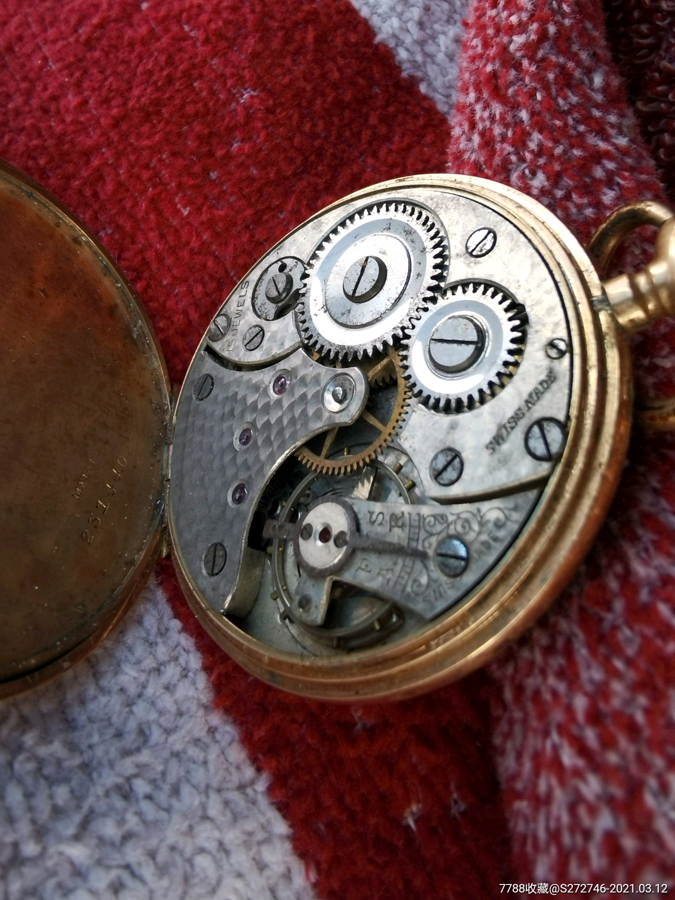 瑞士(magno或ancre)牌14k金怀表.