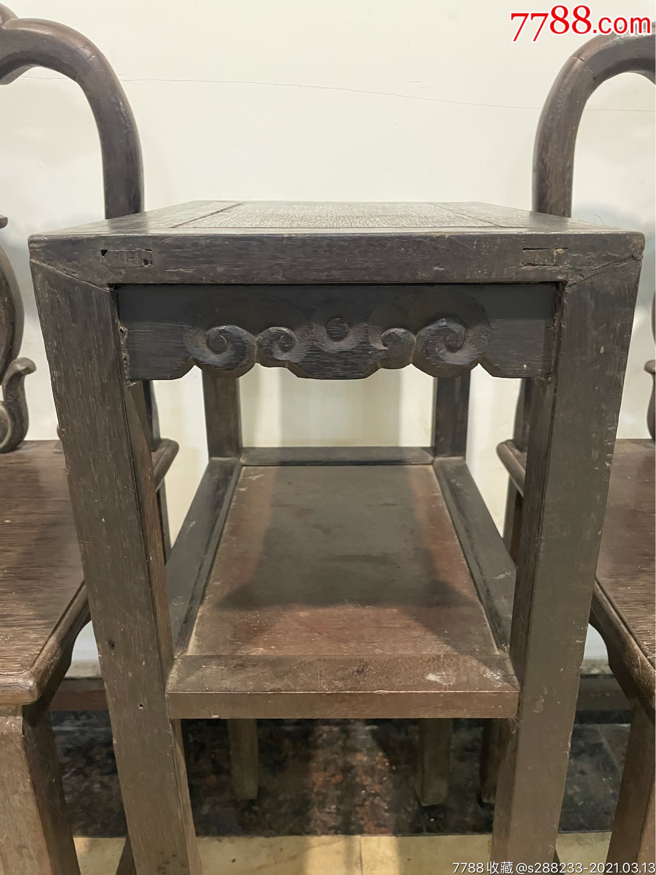 清代铁力木书房两椅一几