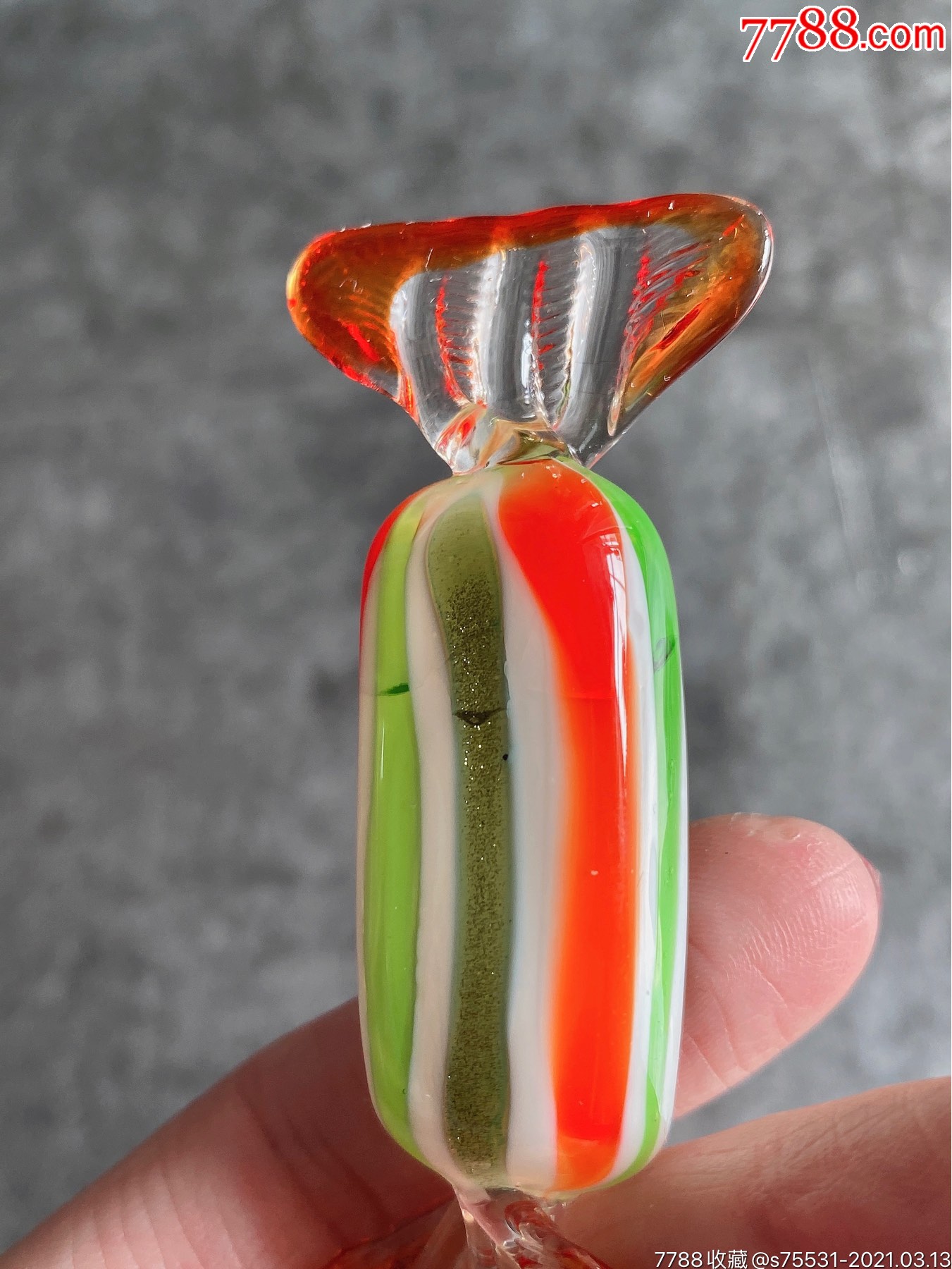 50年代博山琉璃合作社生产手工老琉璃彩色糖果