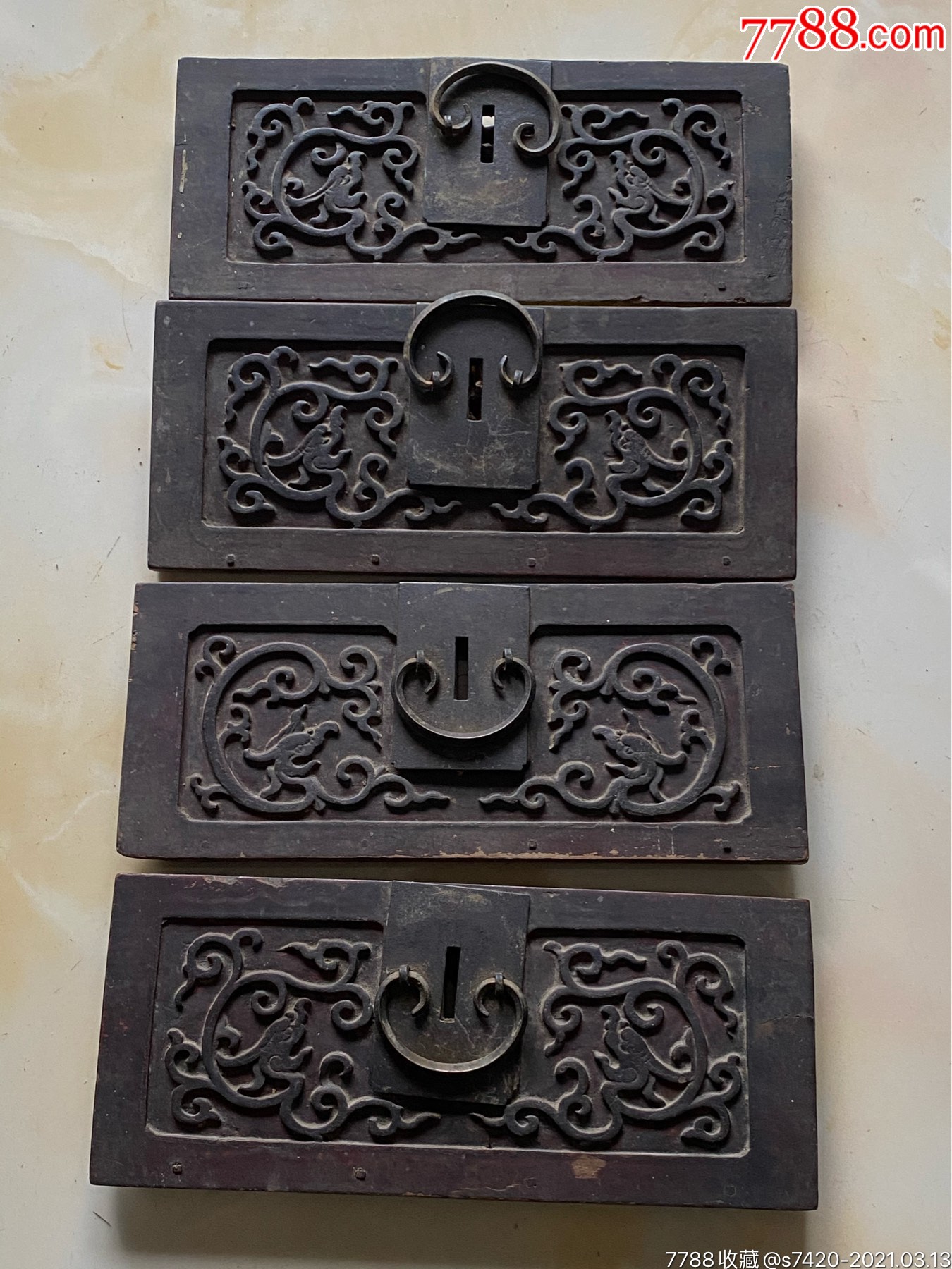 特价,精工清代中期草龙木雕花板