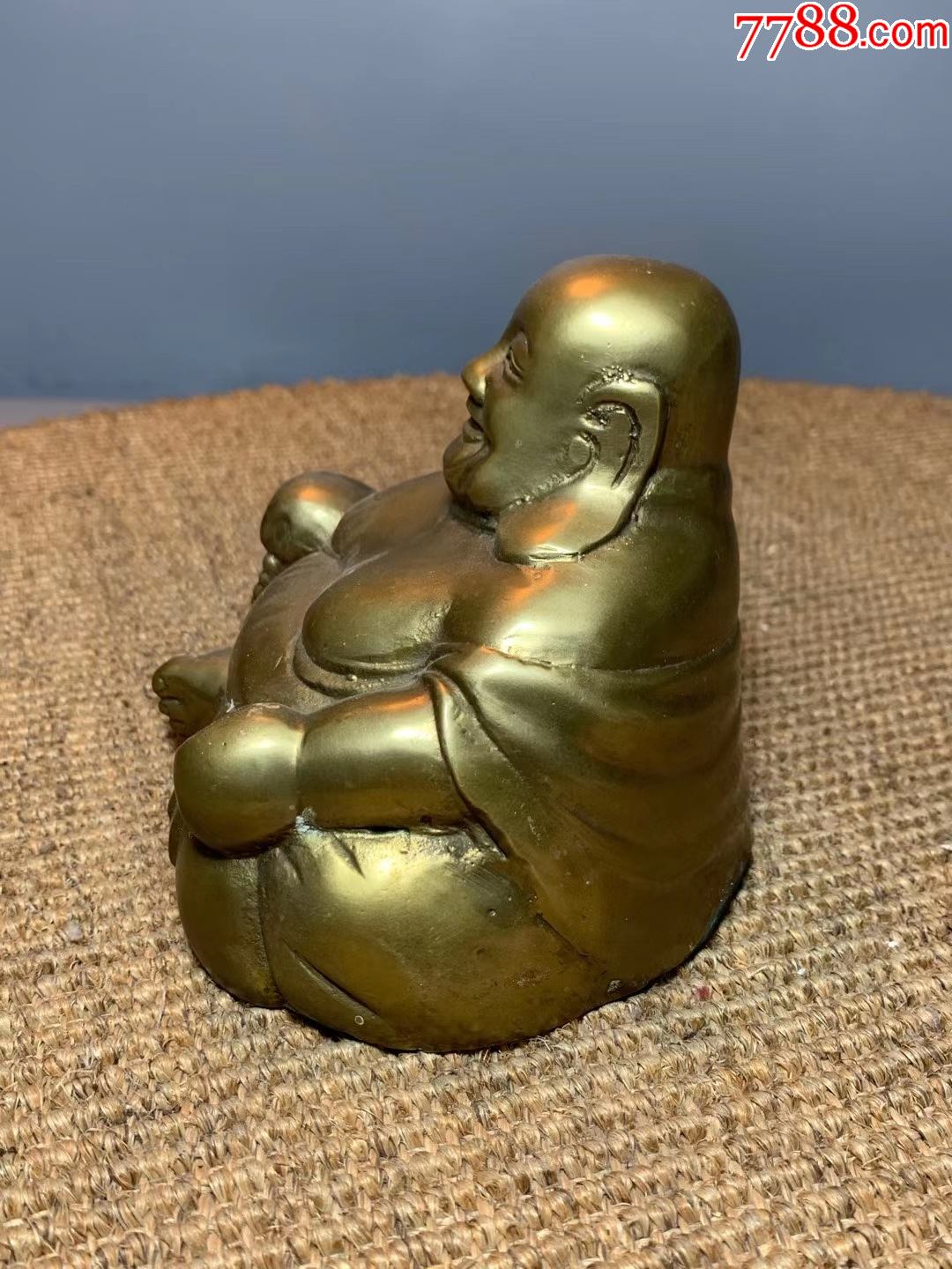 老黄铜弥勒佛像摆件_铜像/铜佛像_第2张_7788钟表收藏