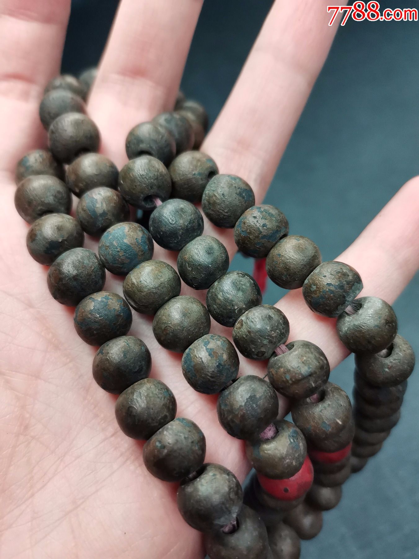 老木头老佛珠纯手工木质佛珠老物件真品佛教法器手串