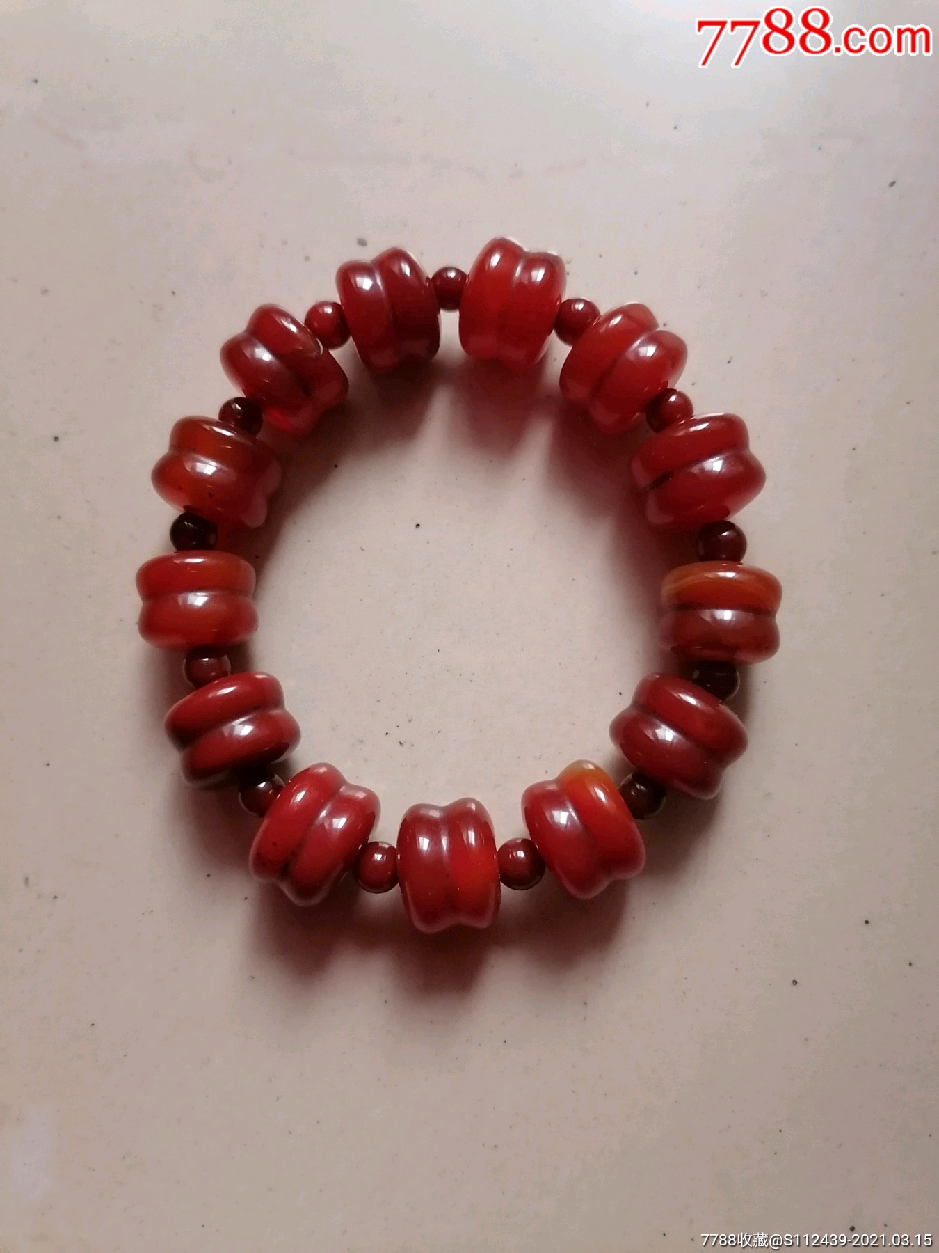 清代老玛瑙手串