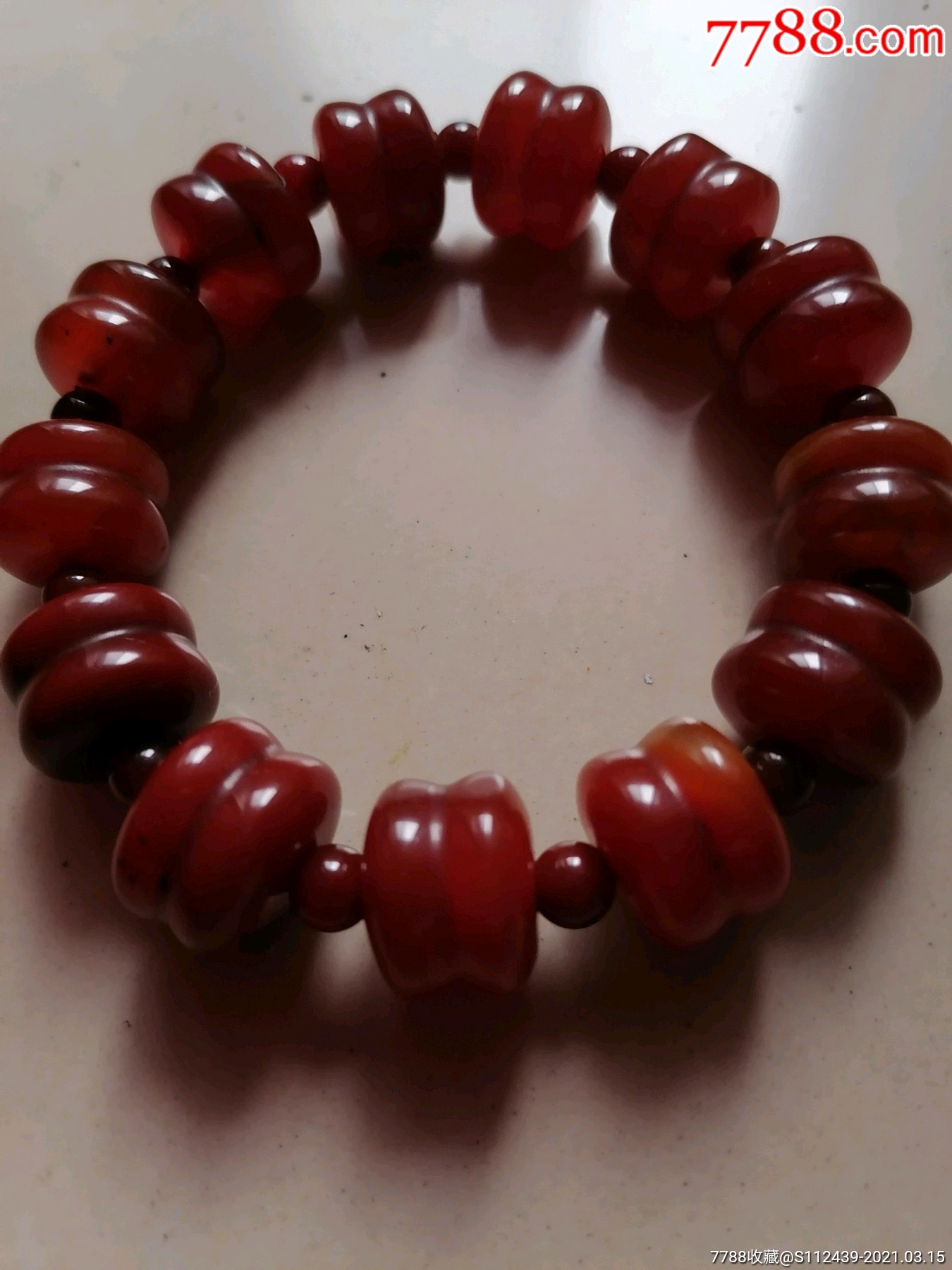 清代老玛瑙手串