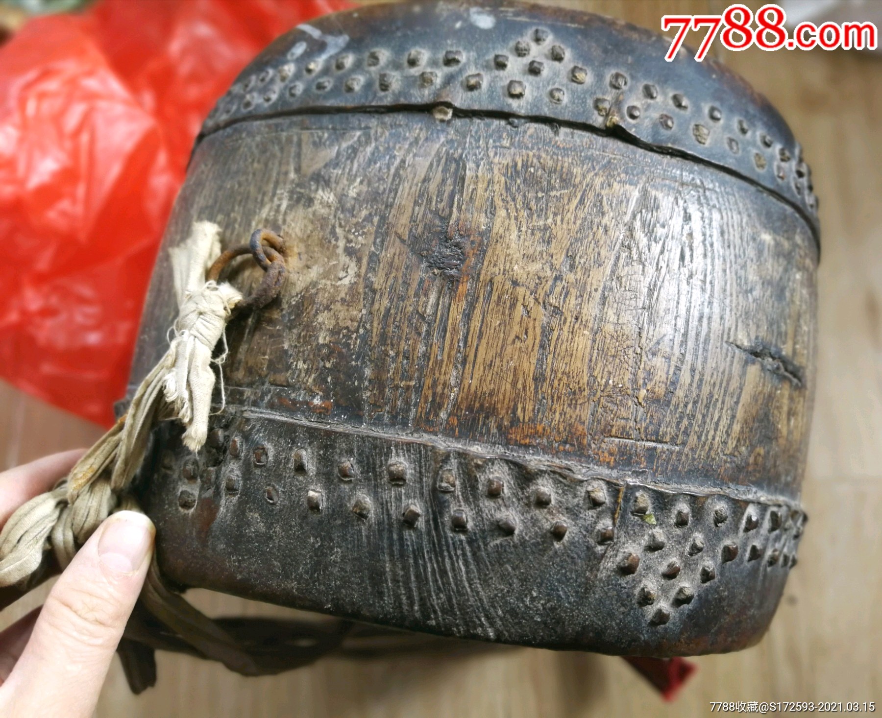 民国时期,老鼓一个,四周镶铜钉_八角鼓/腰鼓/鼓_产地图片_收藏价值_77