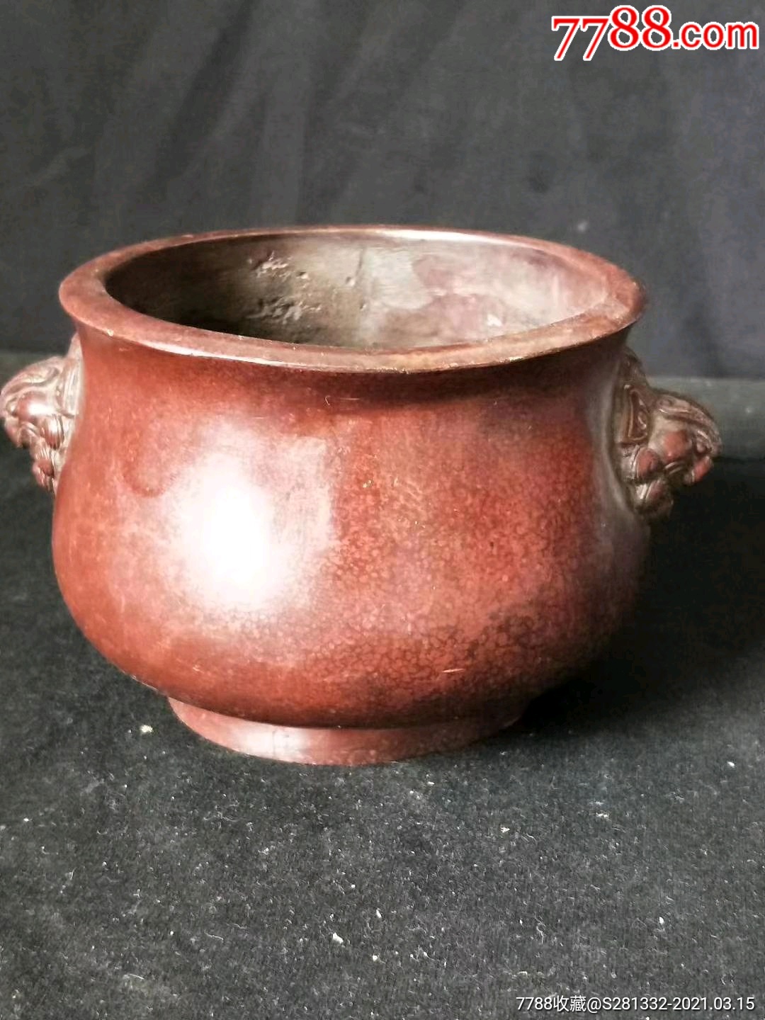 风磨铜宣德炉一个