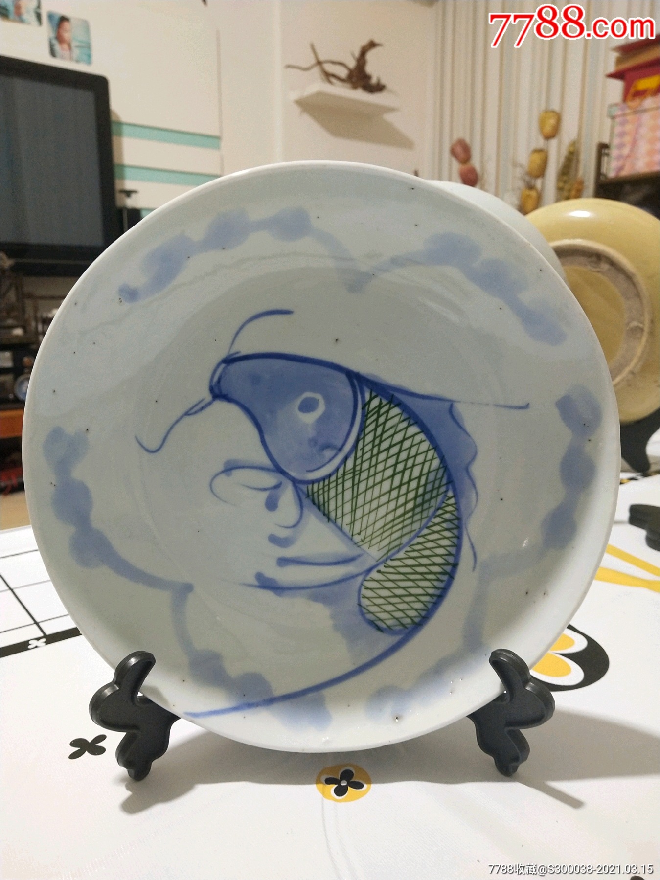 青花鱼盘_青花瓷_第1张_7788奇石收藏