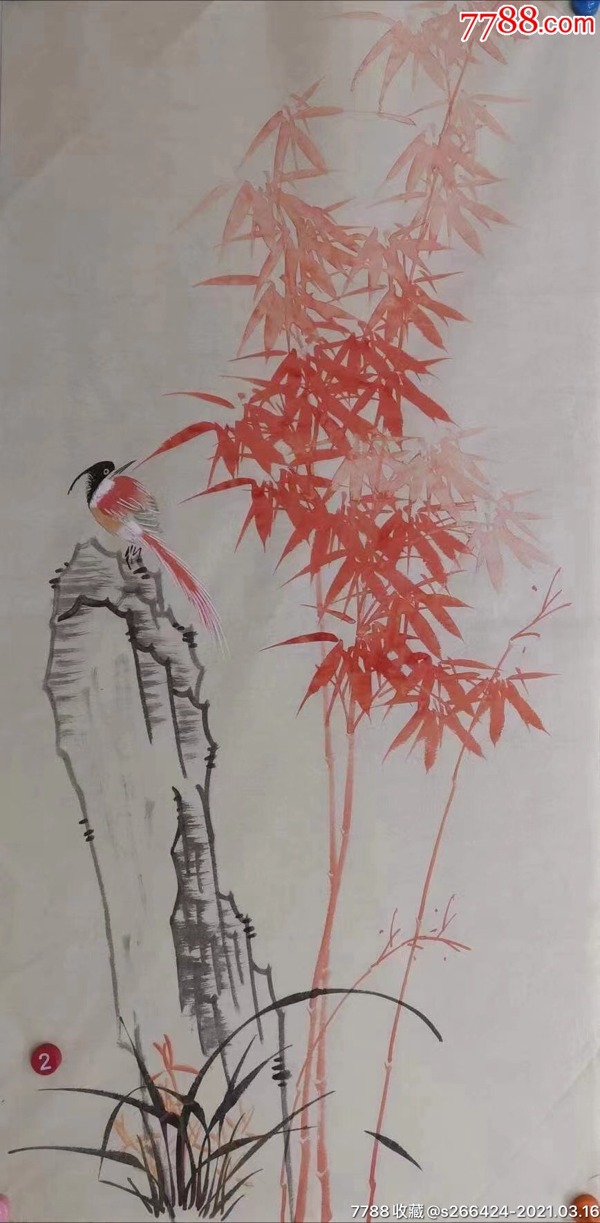 許墨(四尺竹子)_花鳥國畫原作_圖片欣賞_收藏價格_7788煙標收藏