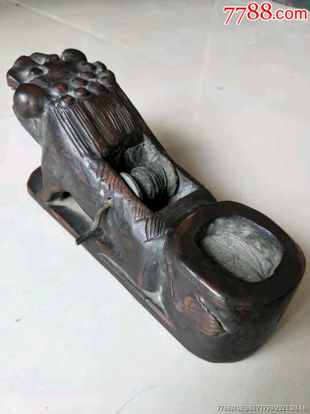 下乡收果树木老墨斗一个_古玩民俗家具【7788烟酒茶牌】