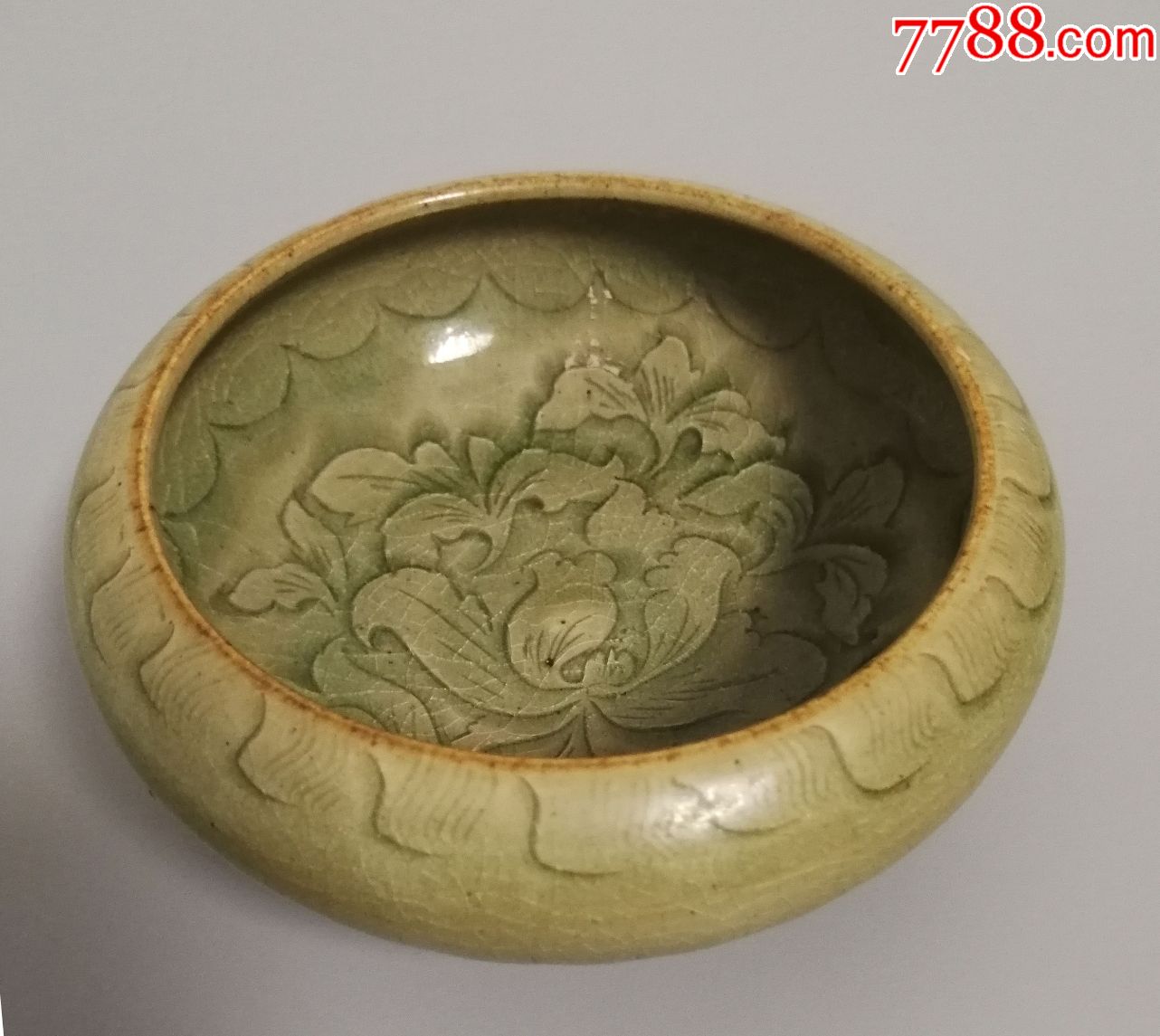 耀州窑青釉刻花笔洗全品古董古玩老货收藏文房用品201