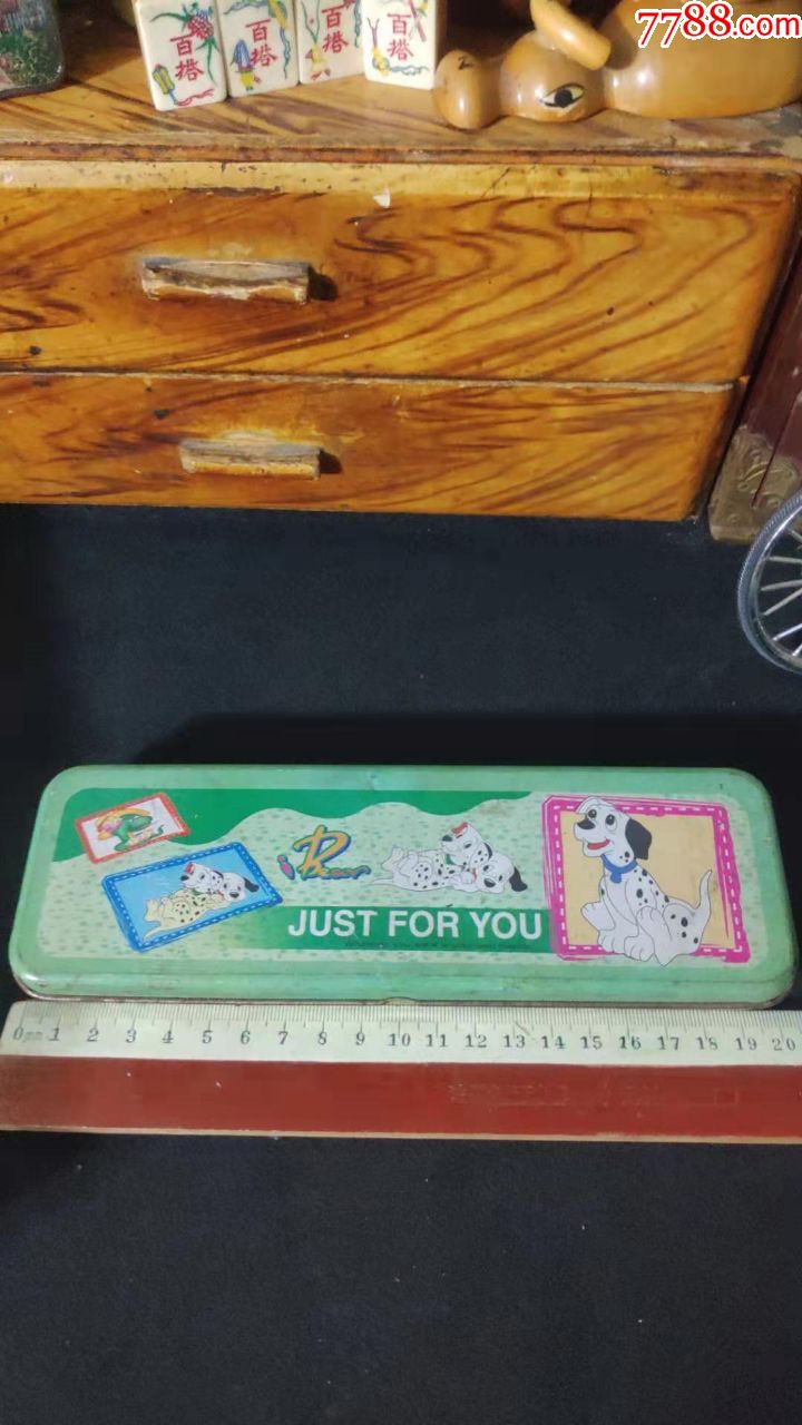 上世纪8090年代卡通斑点狗铁皮文具盒怀旧童年回忆