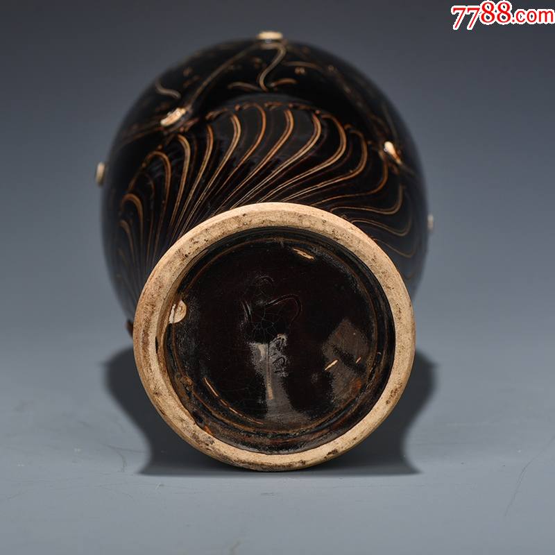 定窯黑釉刻花梅瓶(現代工藝品)釐米31*13_瓷片_第9張_7788瓷器