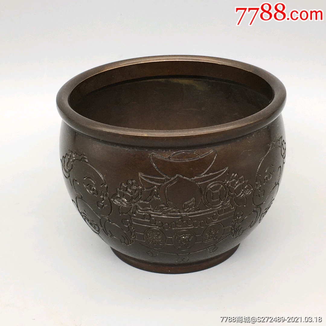 人物小铜缸,不议价-价格:80元-se78968795-铜杂件-零售-7788雨花石