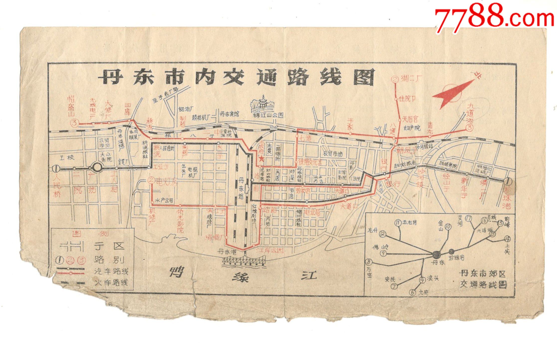 丹东市内交通路线图缺肉