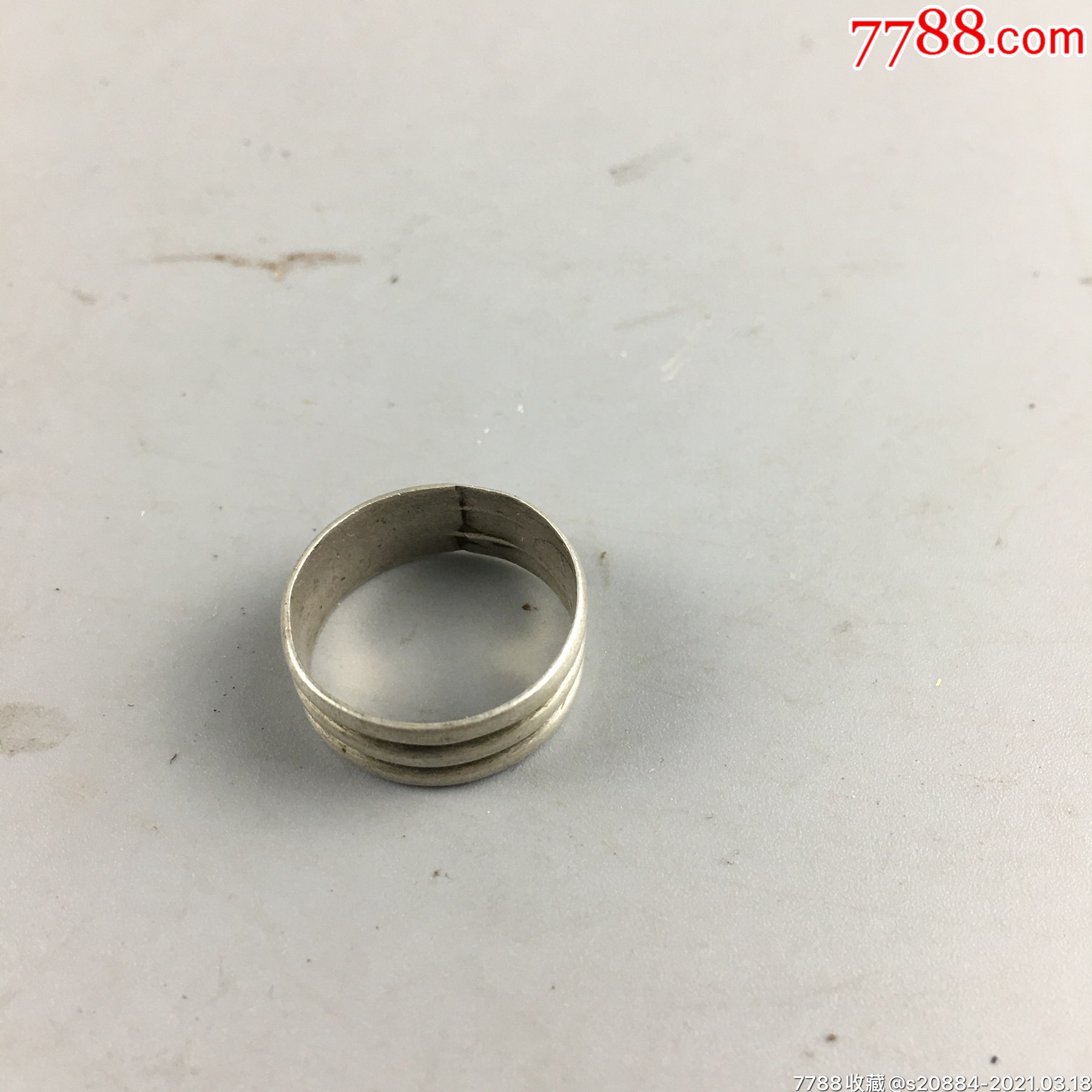 清永兴款三道箍银戒指