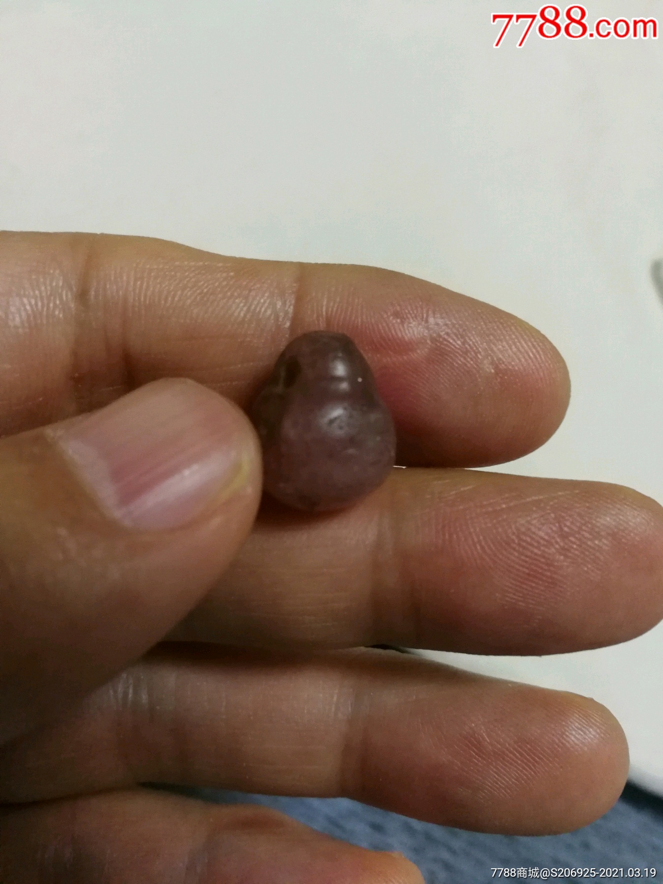 清代碧玺帽花扣子