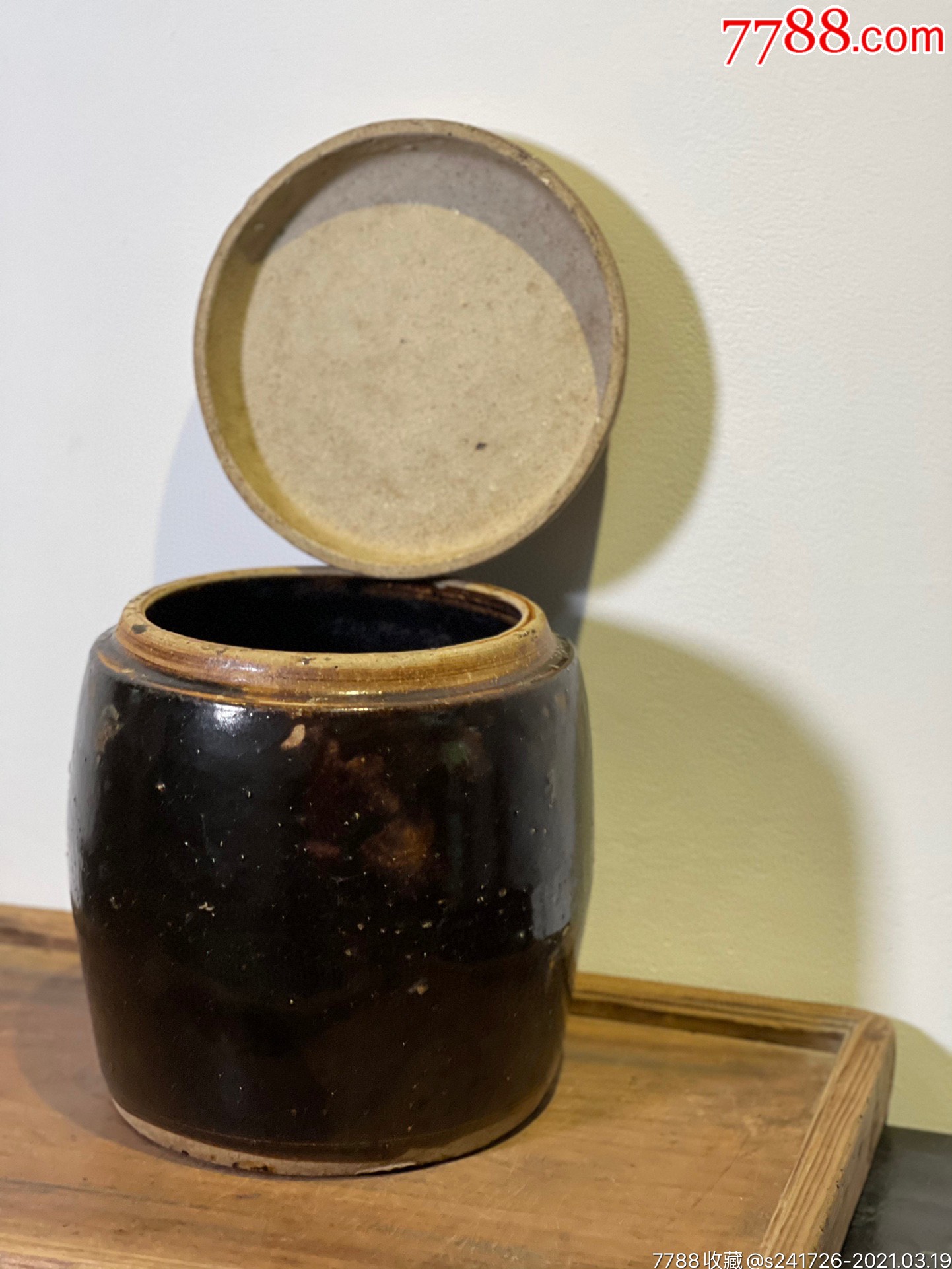 bf5513民国解放初乌金釉陶罐