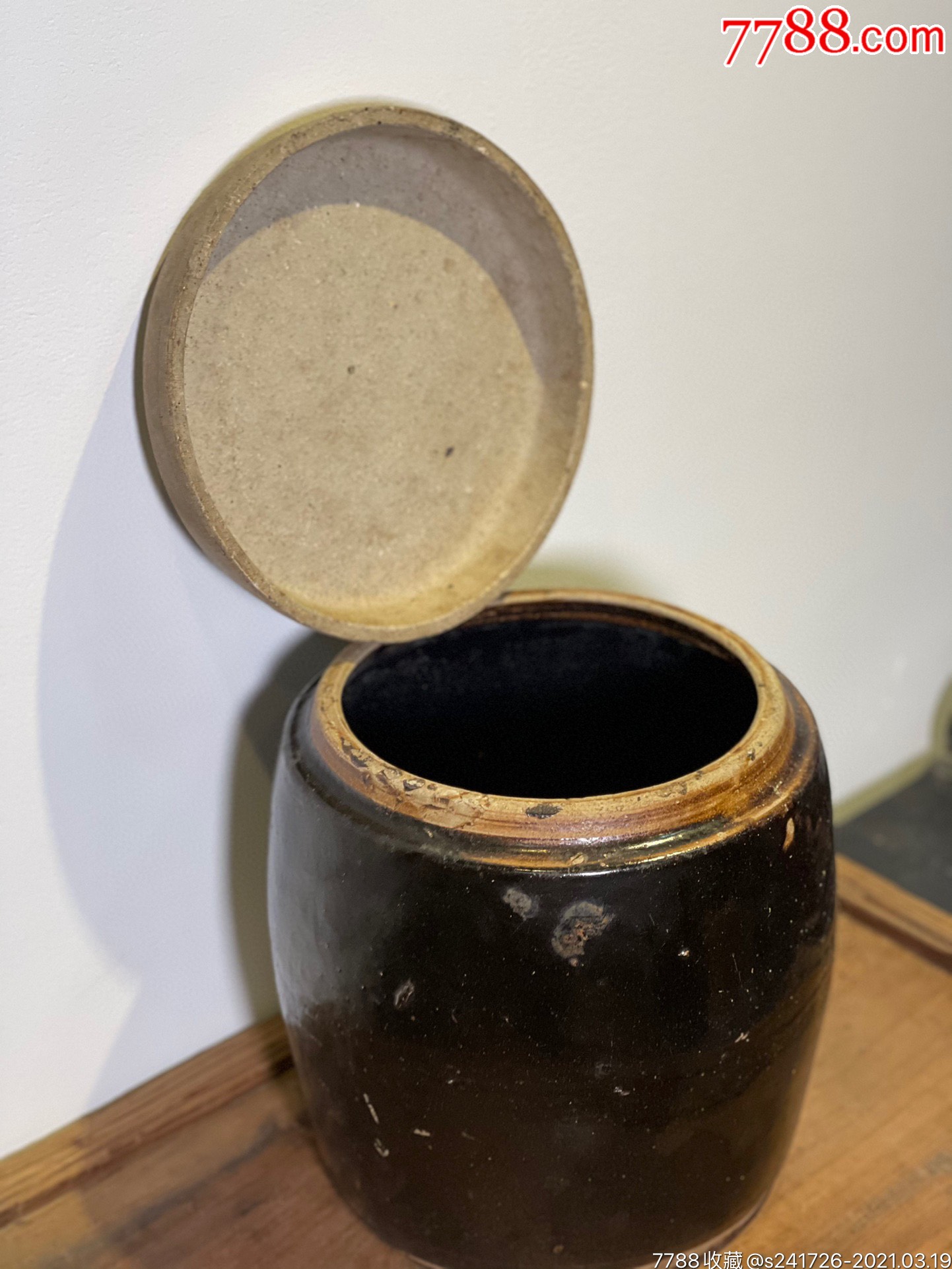 bf5513民国解放初乌金釉陶罐