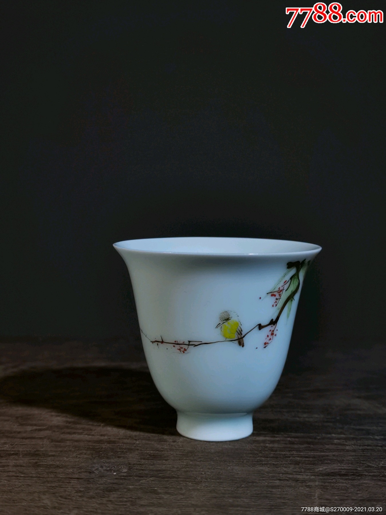 手绘花鸟品茗杯主人杯