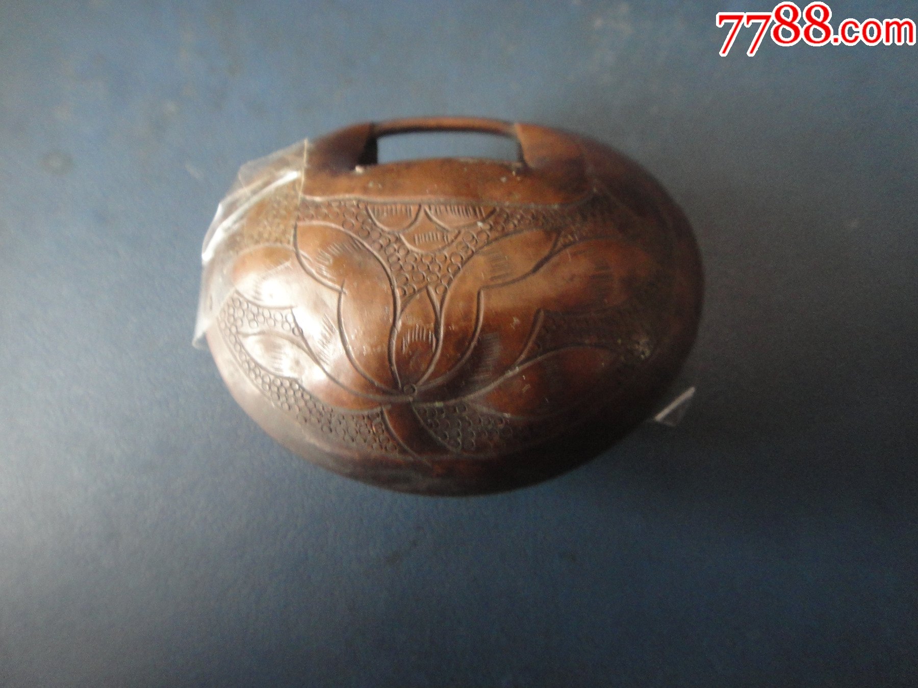 老红铜三元元宝锁1824