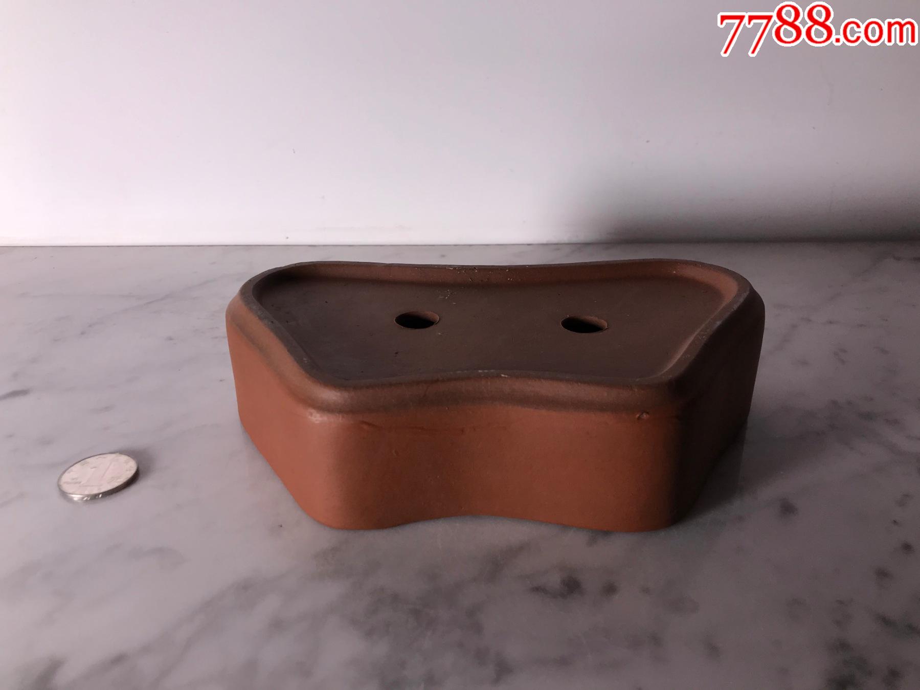 文革宜兴紫砂小花盆