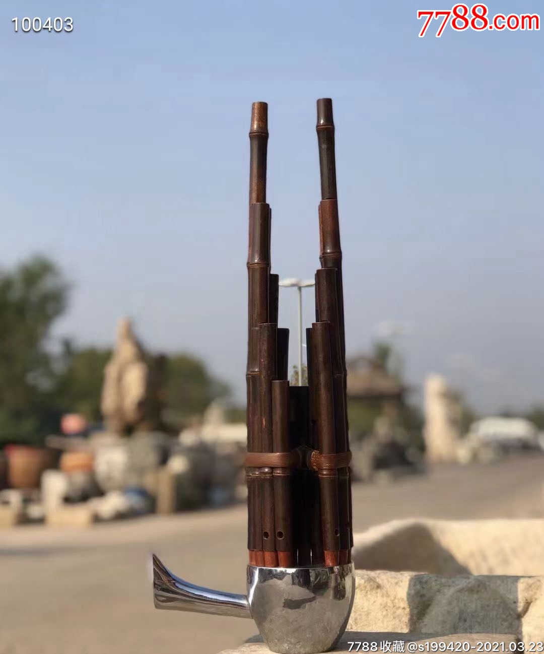 笙:乐器,正常使用,紫竹材质,17管,寓意官升.尺寸高度49.