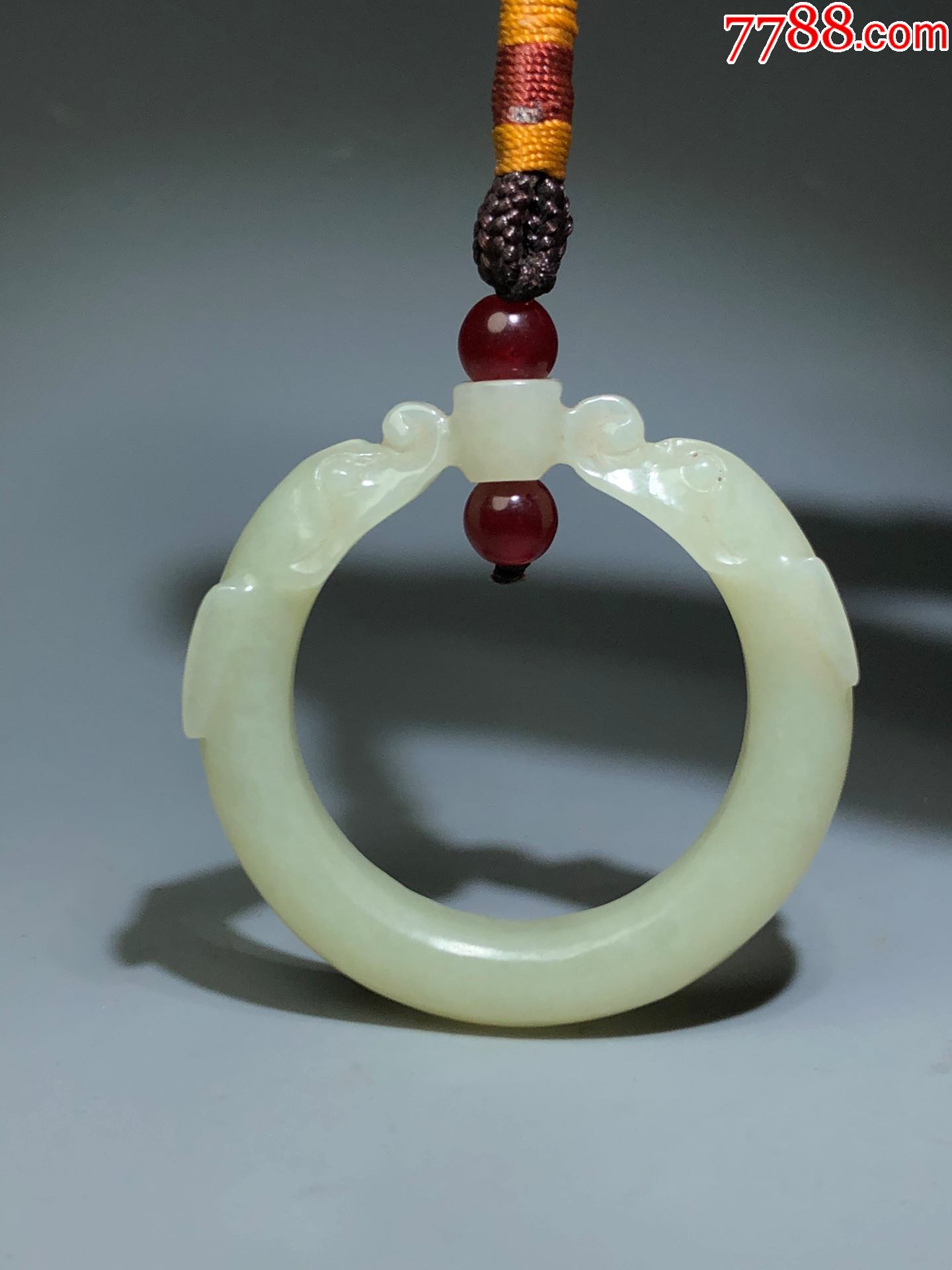 旧藏精品和田玉双龙玉环 a110s98e