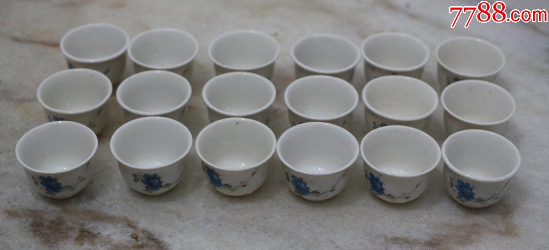 七八十年代小酒杯牛眼盅花卉瓷酒盅民俗怀旧老物件每只6元