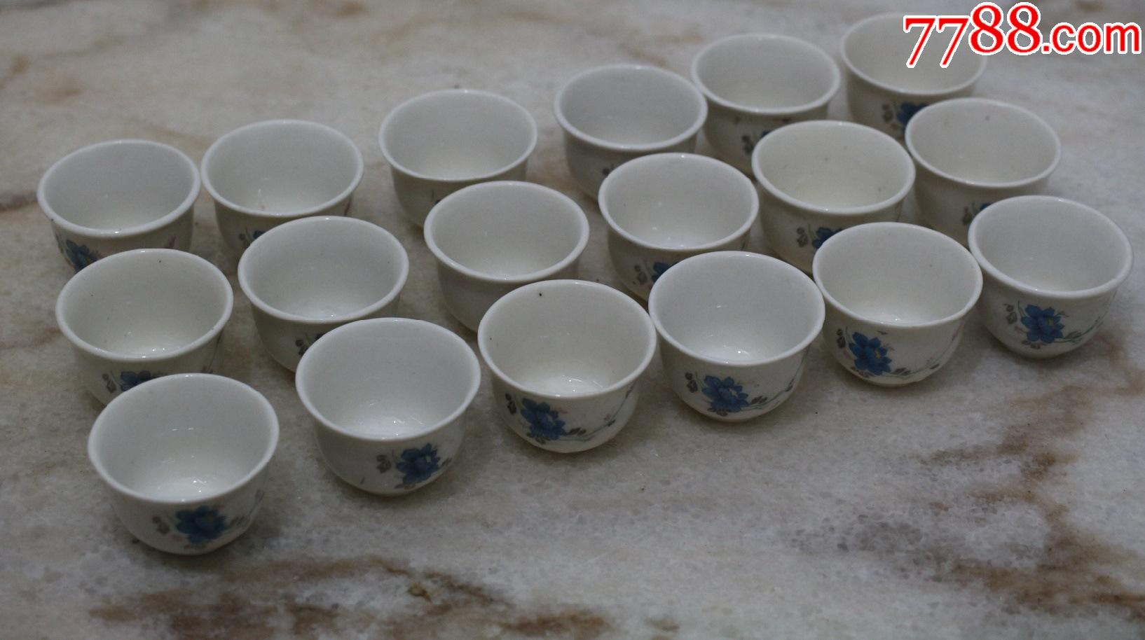 七八十年代小酒杯牛眼盅花卉瓷酒盅民俗怀旧老物件每只6元