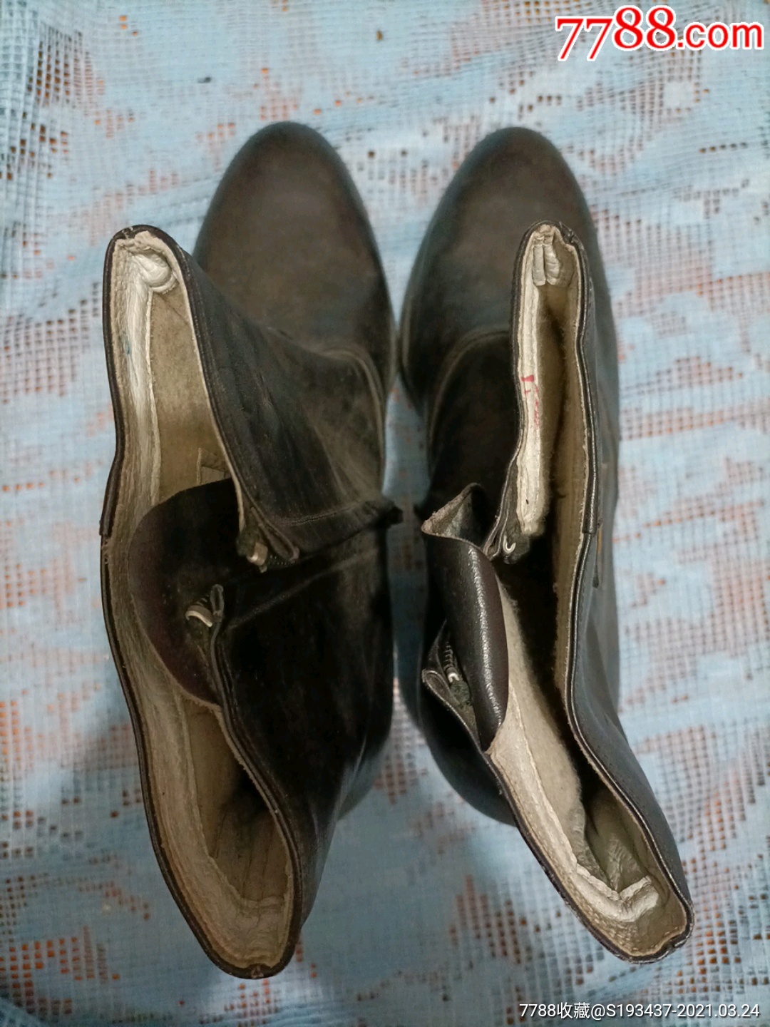 包邮基本全新42码北京第二皮鞋厂高跟男皮鞋一双