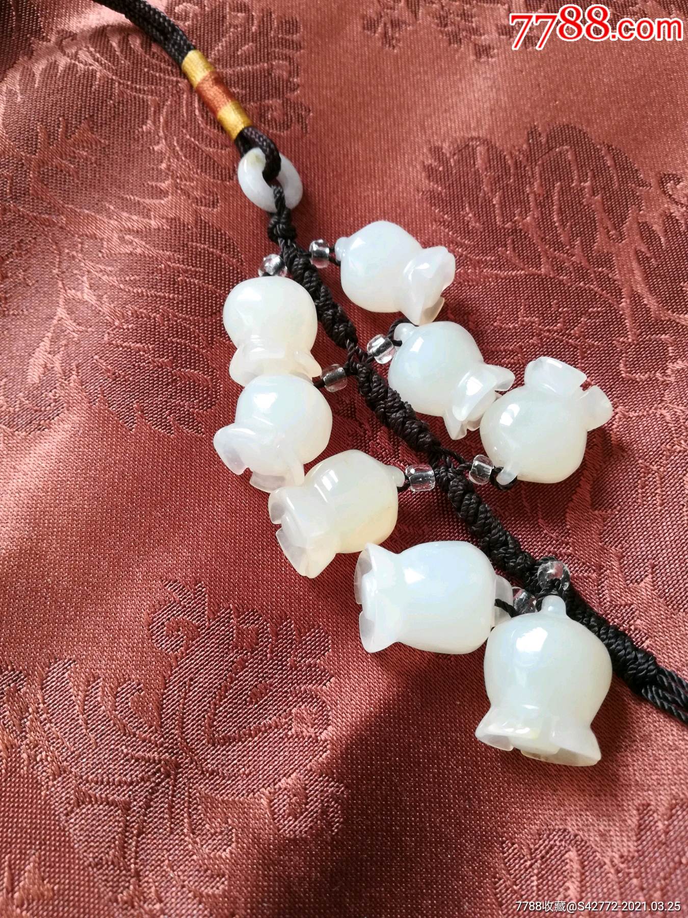 纯天然黄龙玉铃铛花挂件吉祥转运包邮